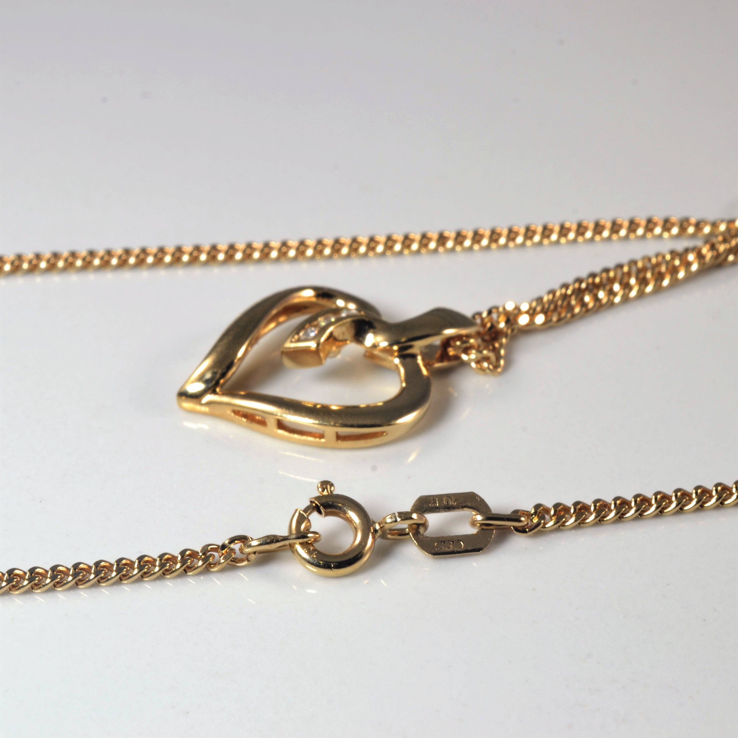 Channel Diamond Heart Necklace | 0.035ct | 16" |