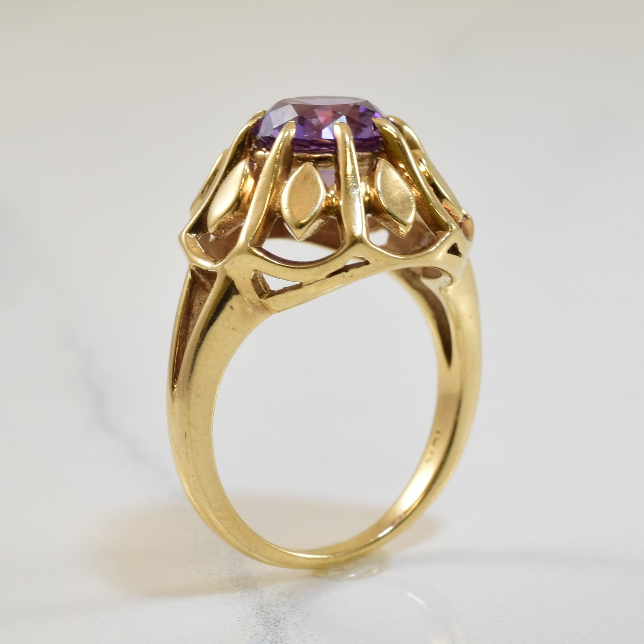 Synthetic Purple Sapphire Cocktail Ring | 2.15ct | SZ 6.25 |
