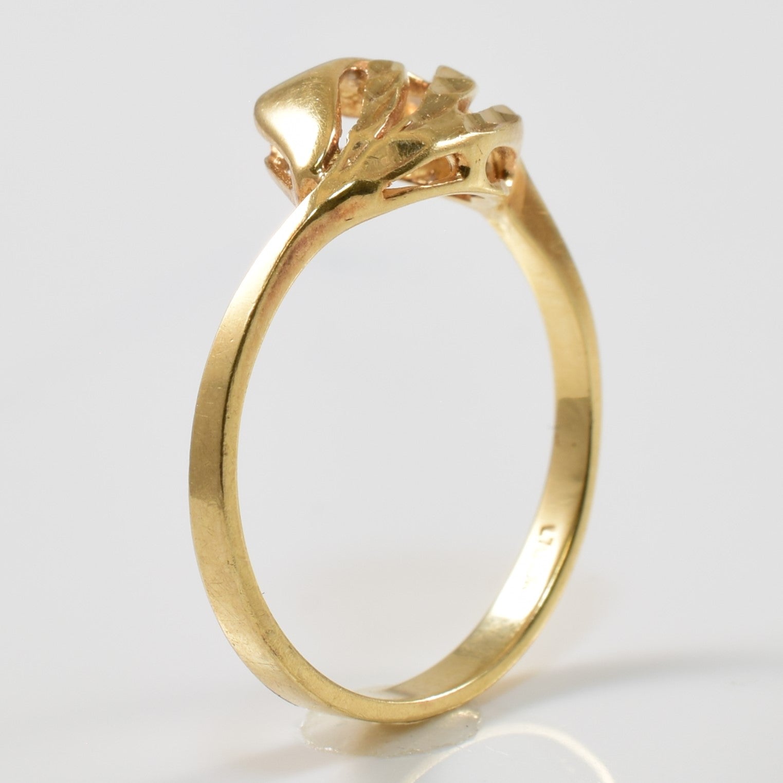 Yellow Gold Open Work Bypass Ring | SZ 5.5 |