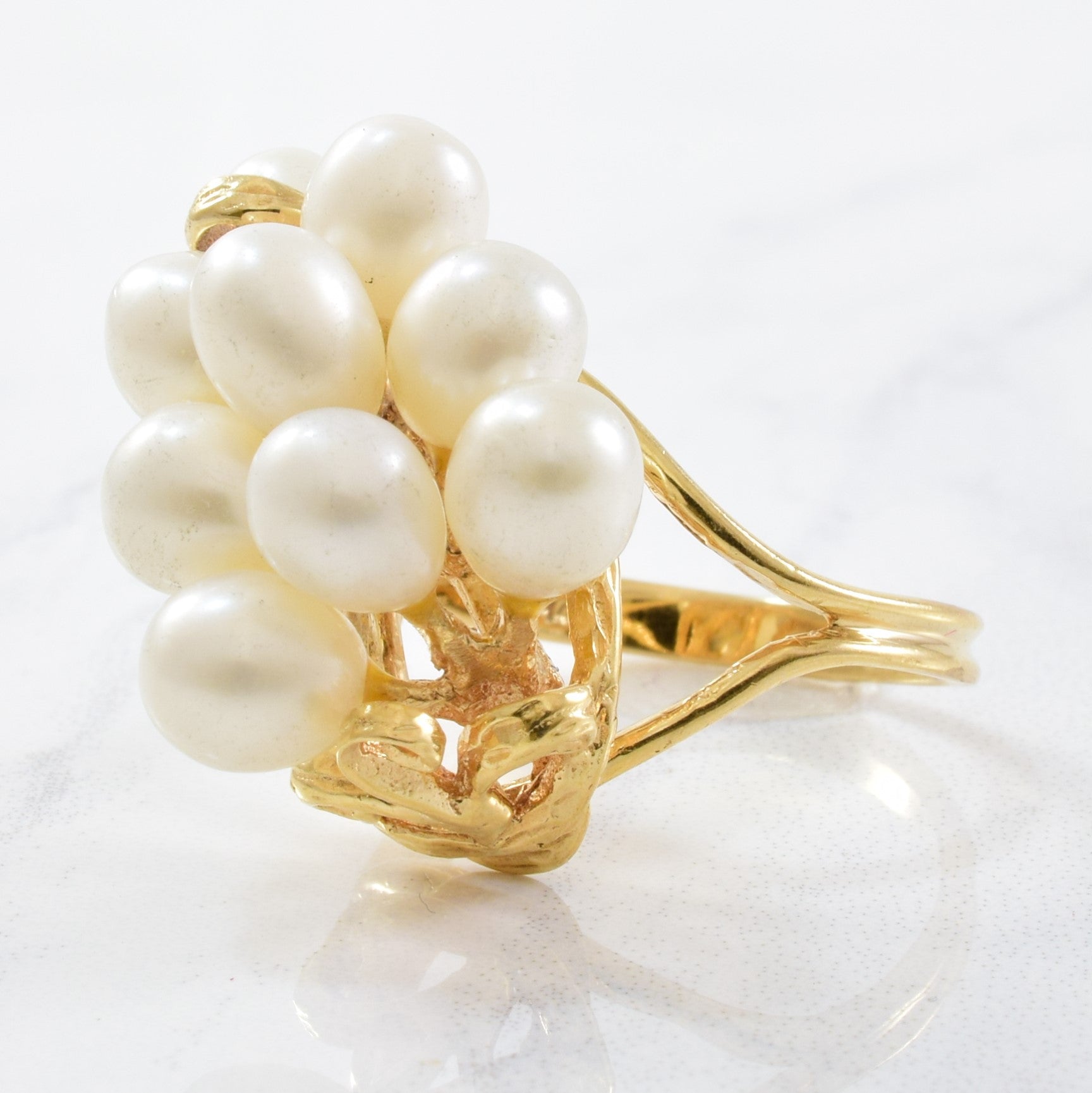 Pearl Cluster Cocktail Ring | 11.00ctw | SZ 6.5 |