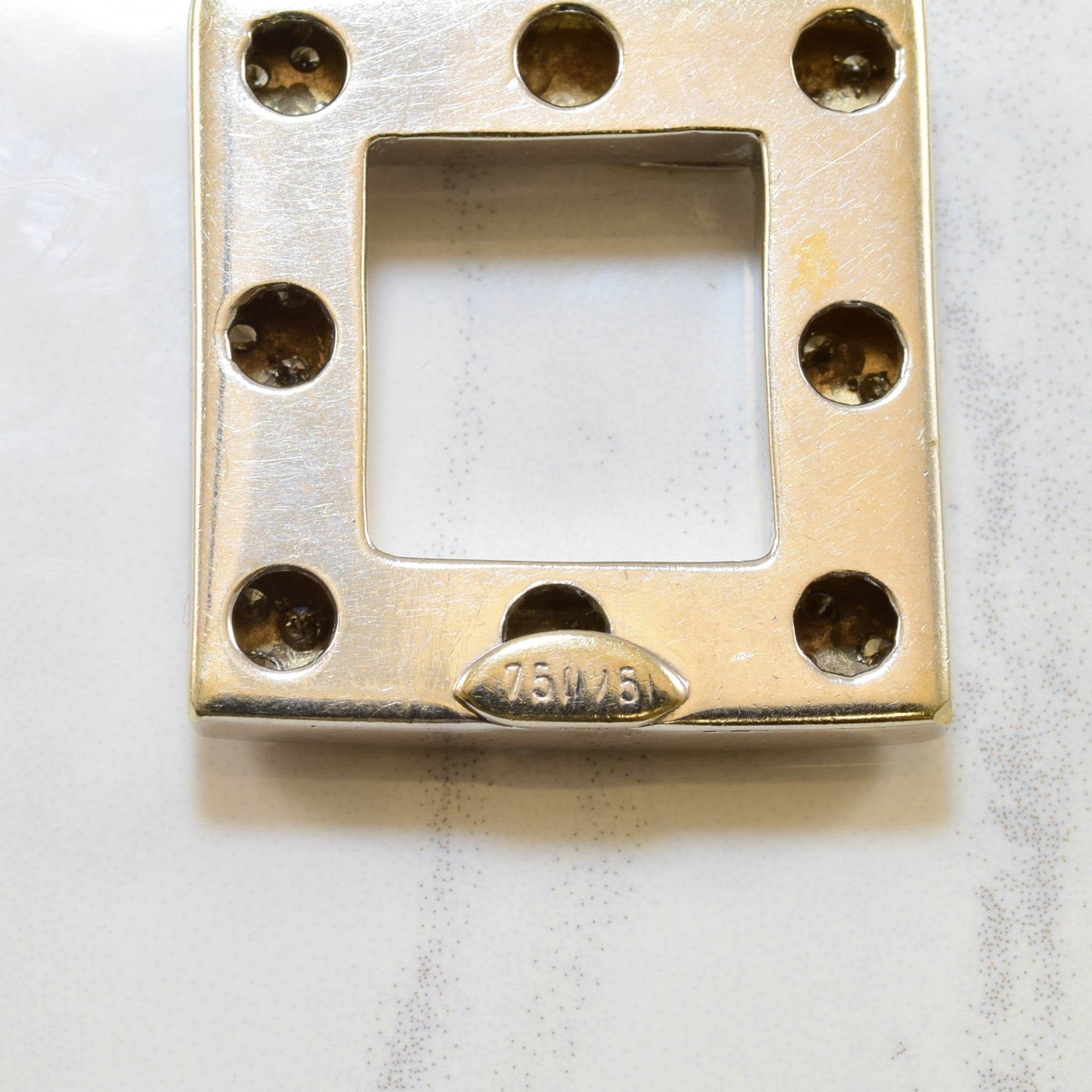Pave Diamond Square Pendant | 1.28ctw |