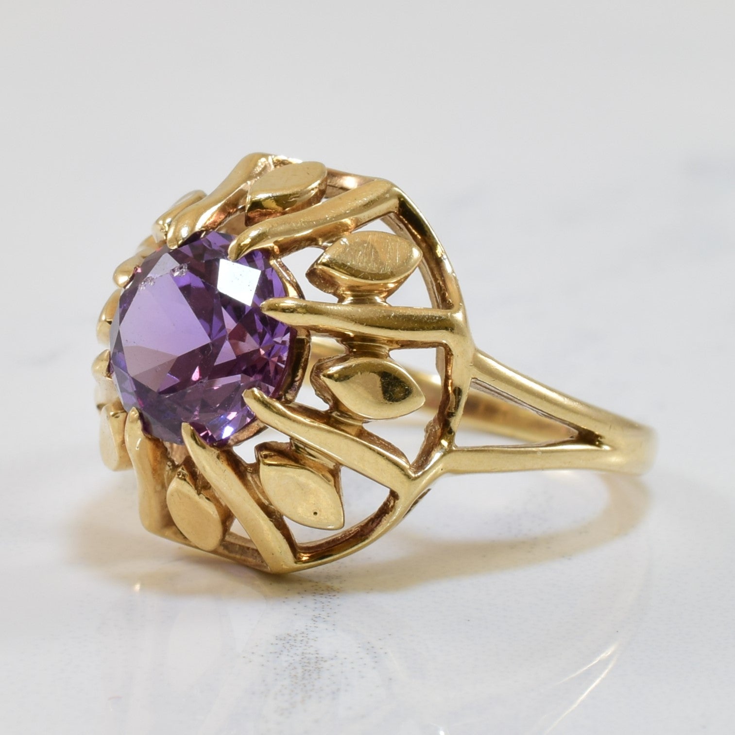 Synthetic Purple Sapphire Cocktail Ring | 2.15ct | SZ 6.25 |