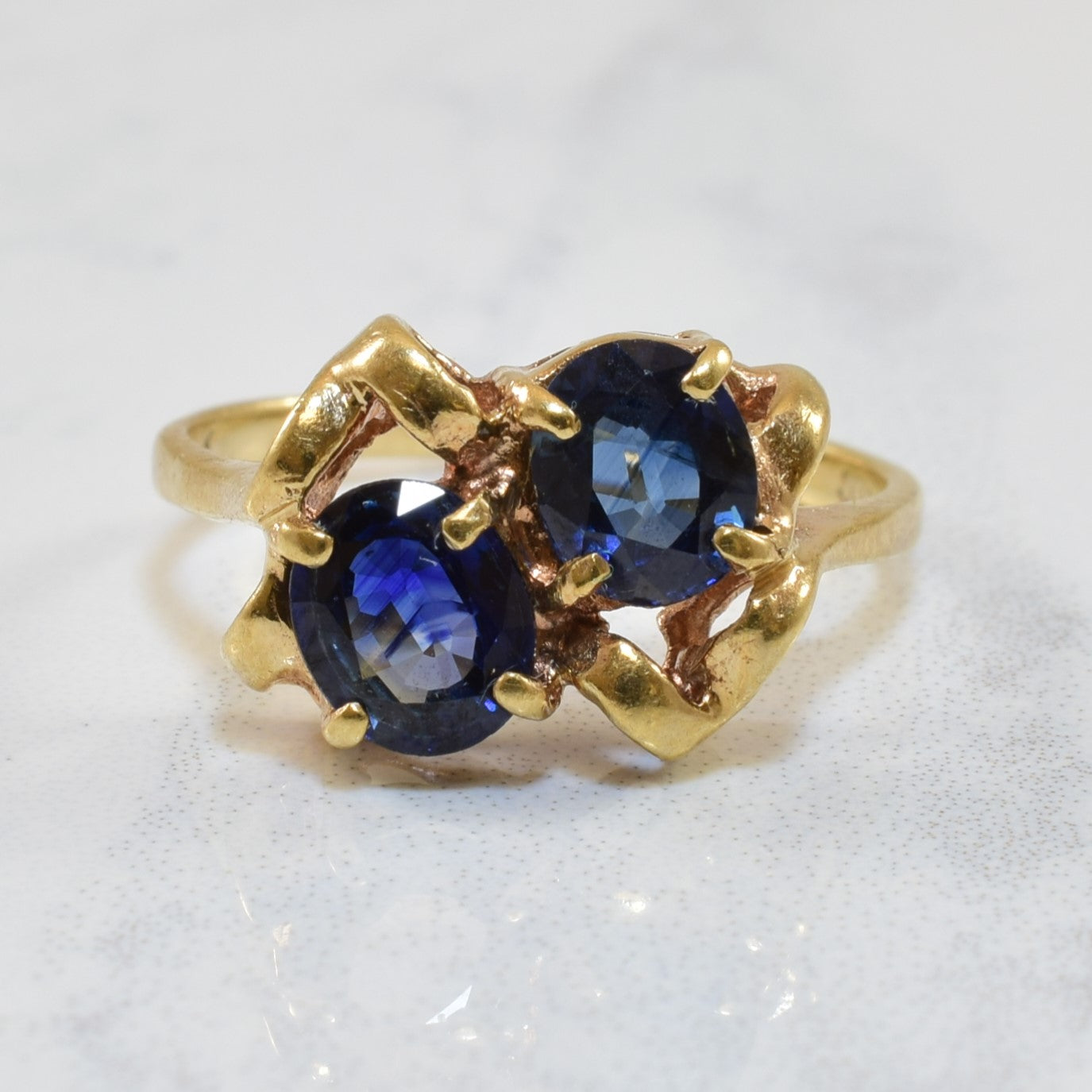 Bague Toi et Moi en saphir | 1,60 ct | Taille 6 |