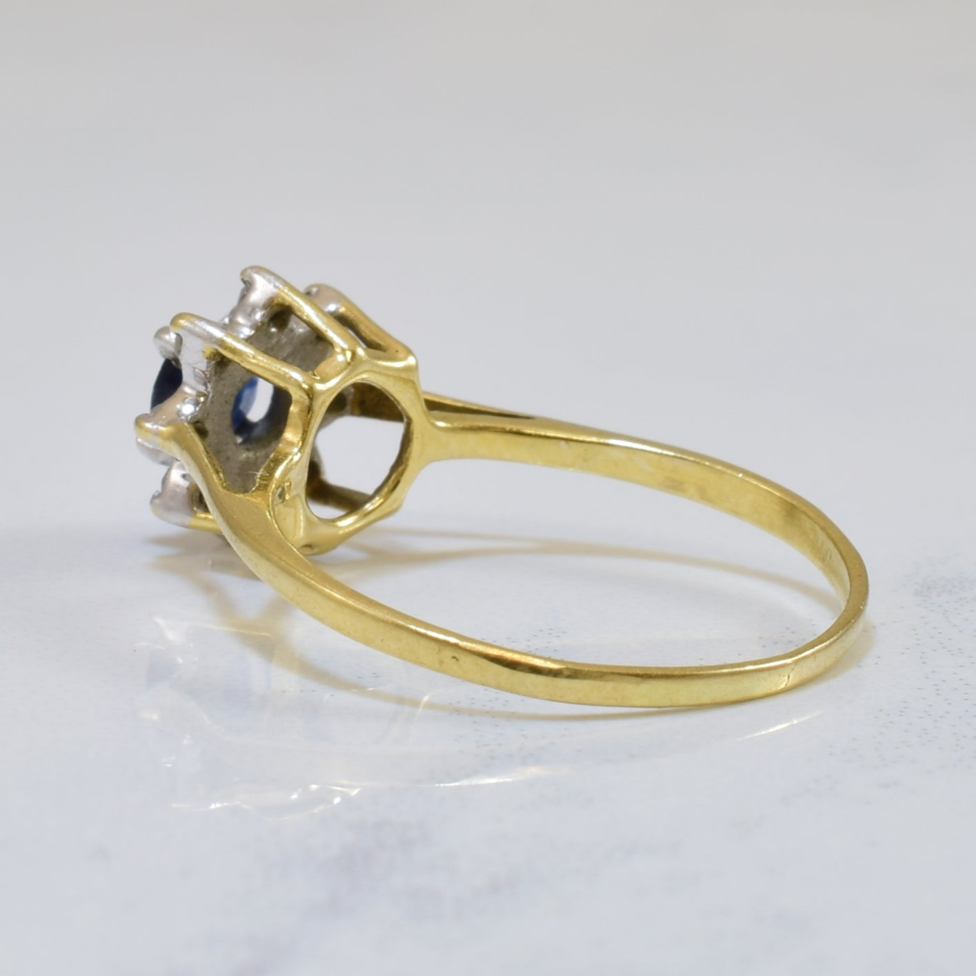Blue Sapphire & Diamond Ring | 0.35ct, 0.05ctw | SZ 6 |