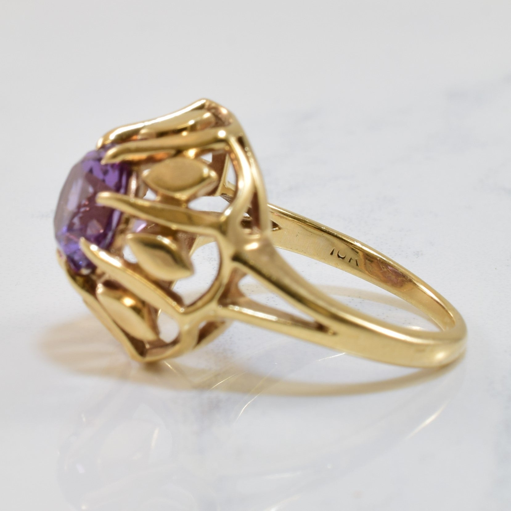 Synthetic Purple Sapphire Cocktail Ring | 2.15ct | SZ 6.25 |