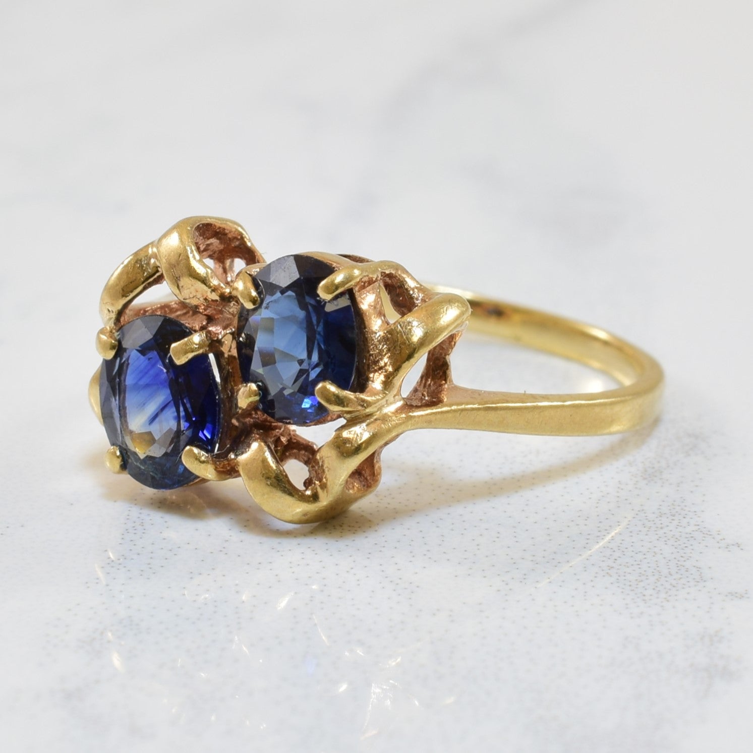 Bague Toi et Moi en saphir | 1,60 ct | Taille 6 |
