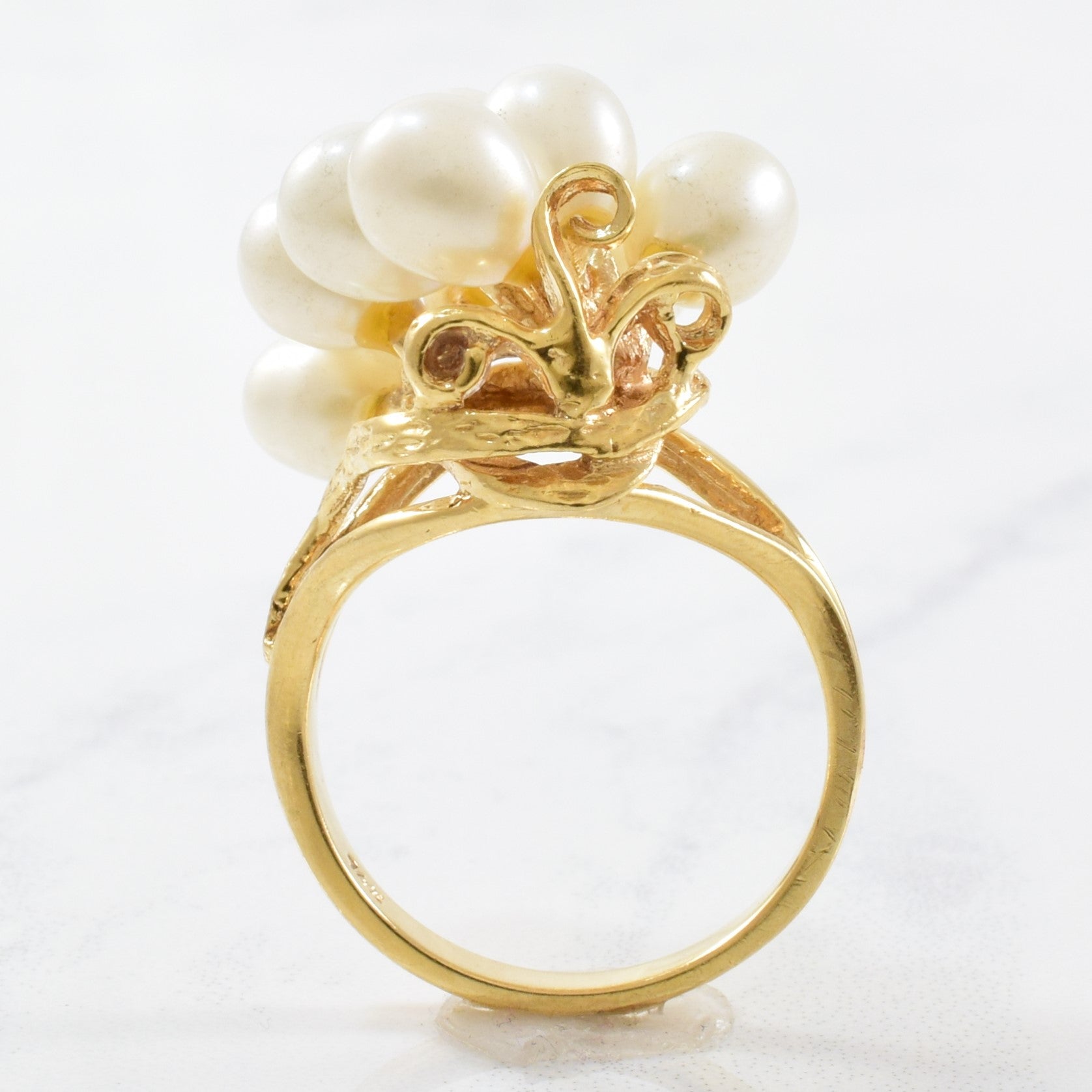 Pearl Cluster Cocktail Ring | 11.00ctw | SZ 6.5 |