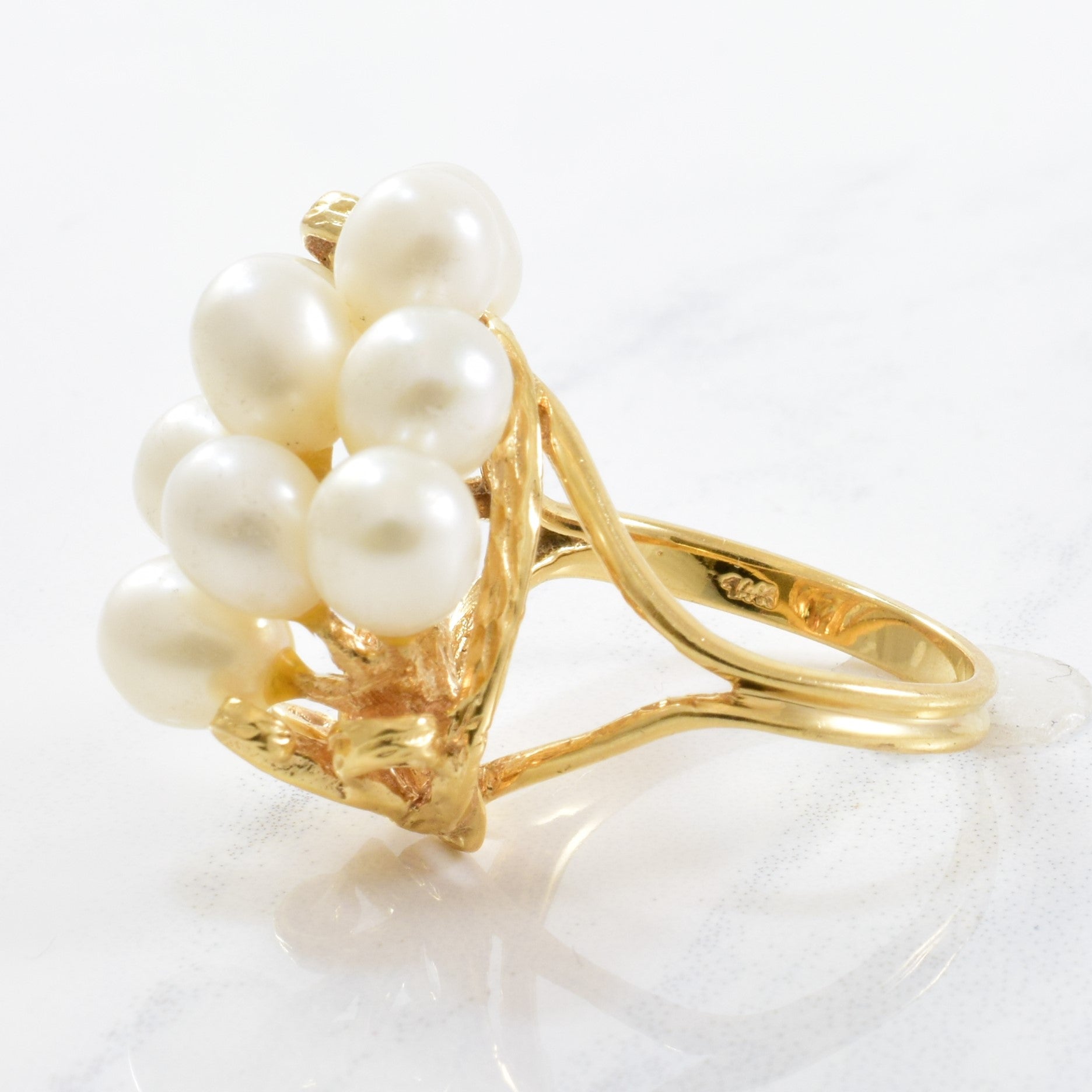 Pearl Cluster Cocktail Ring | 11.00ctw | SZ 6.5 |