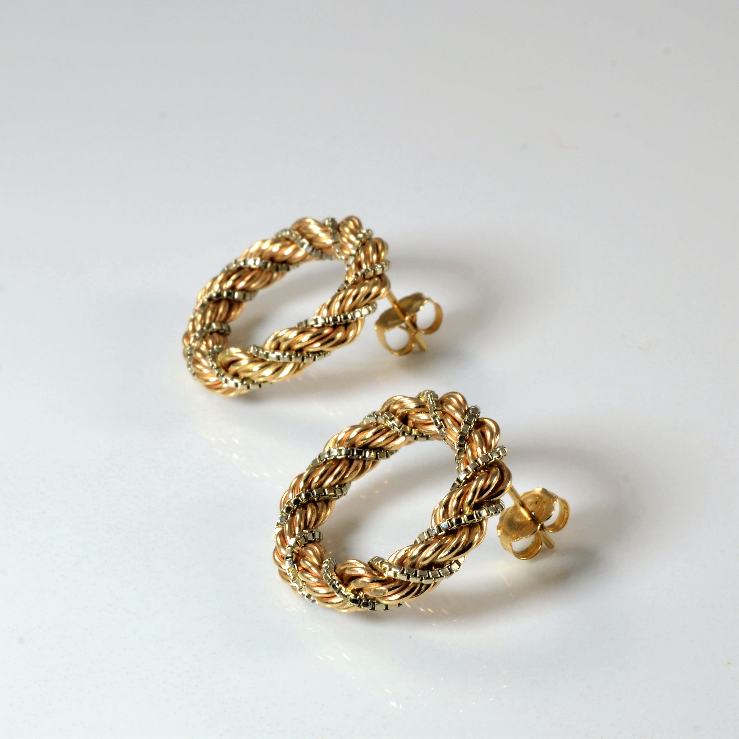 Two Tone Rope Wreath Earrings |