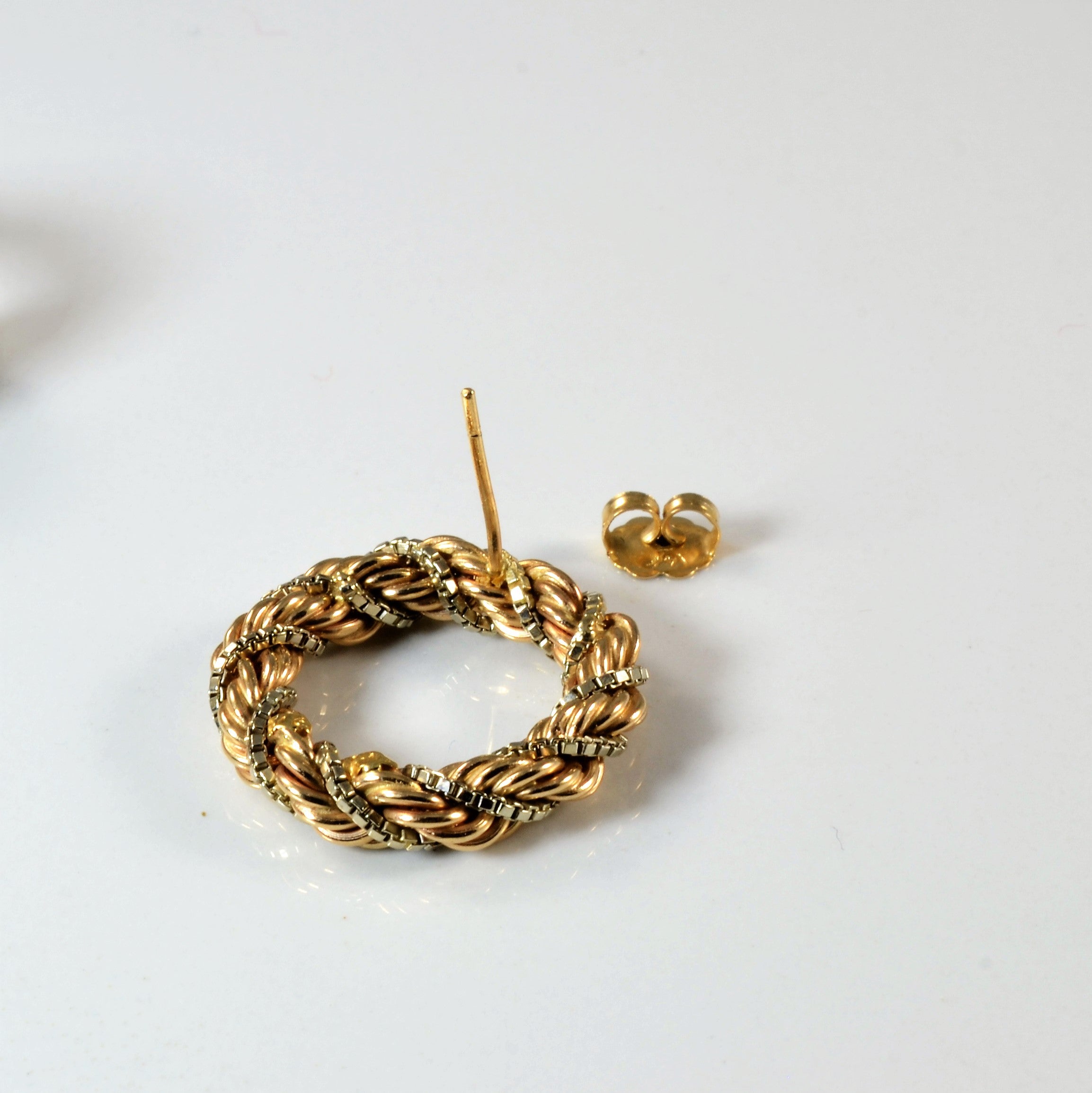 Two Tone Rope Wreath Earrings |