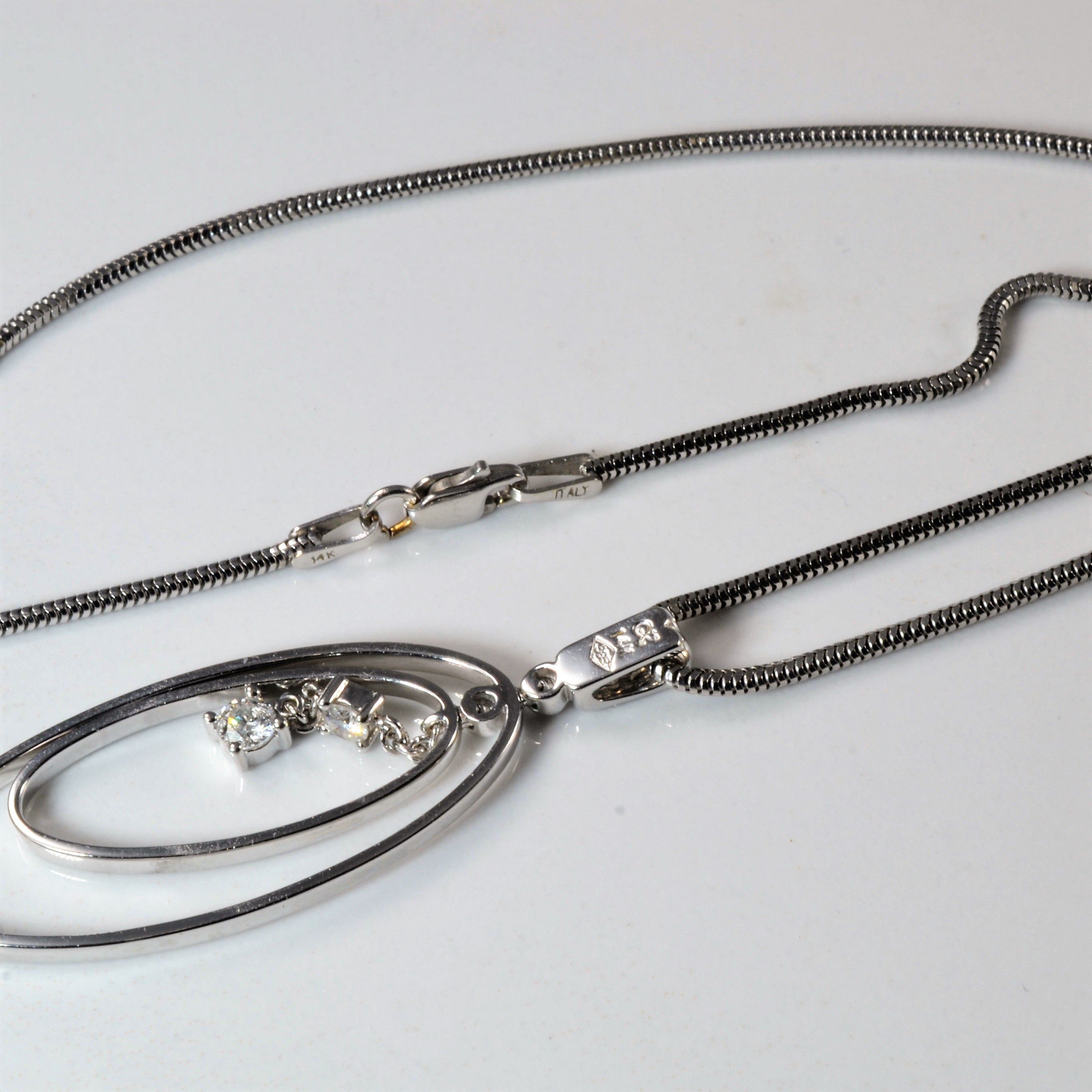 Diamond Double Oval Necklace | 0.20ctw | 18" |