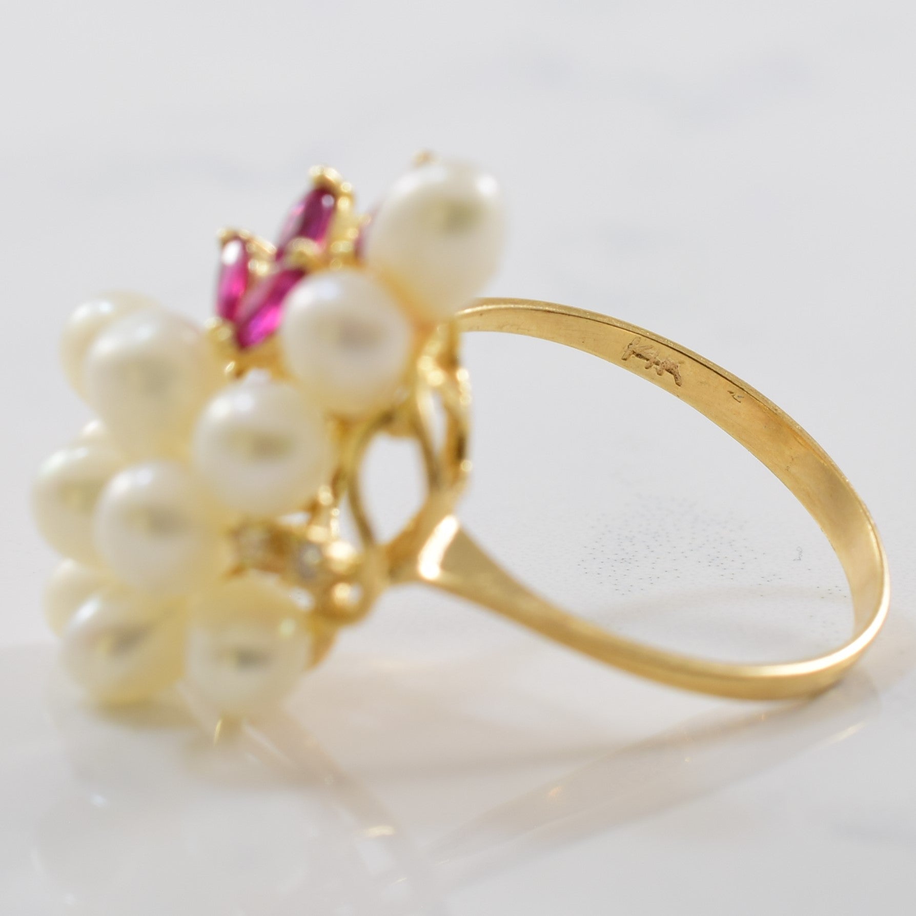 Vibrant Pearl Cocktail Ring | 0.03ctw, 0.28ctw, 7.50ctw | SZ 7.5 |