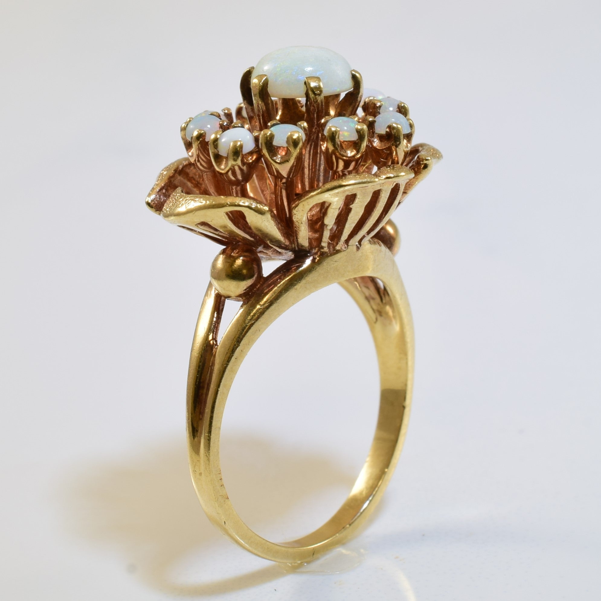 Floral Opal Cocktail Ring | 0.65ctw | SZ 6.25 |