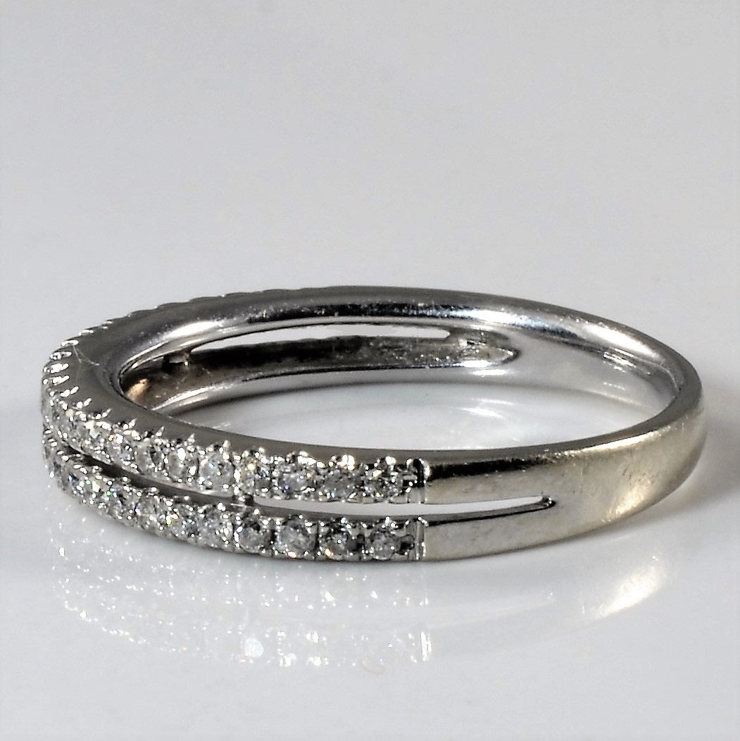 Bague pavée de diamants à double rangée | 0,46 ct au total | Taille 4,5 |