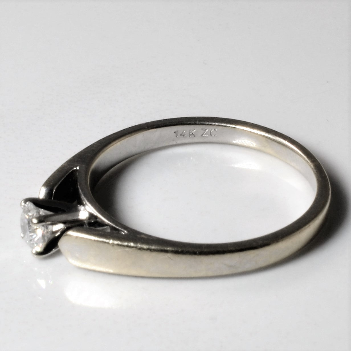 White Gold Solitaire Diamond Ring | 0.20ct | SZ 7 |