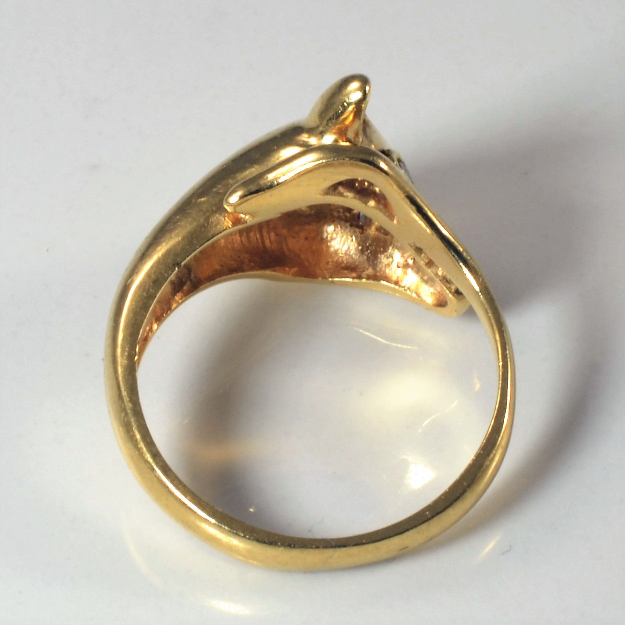 Diamond Eye Piglet Bypass Ring | 0.02ctw | SZ 4.5 |