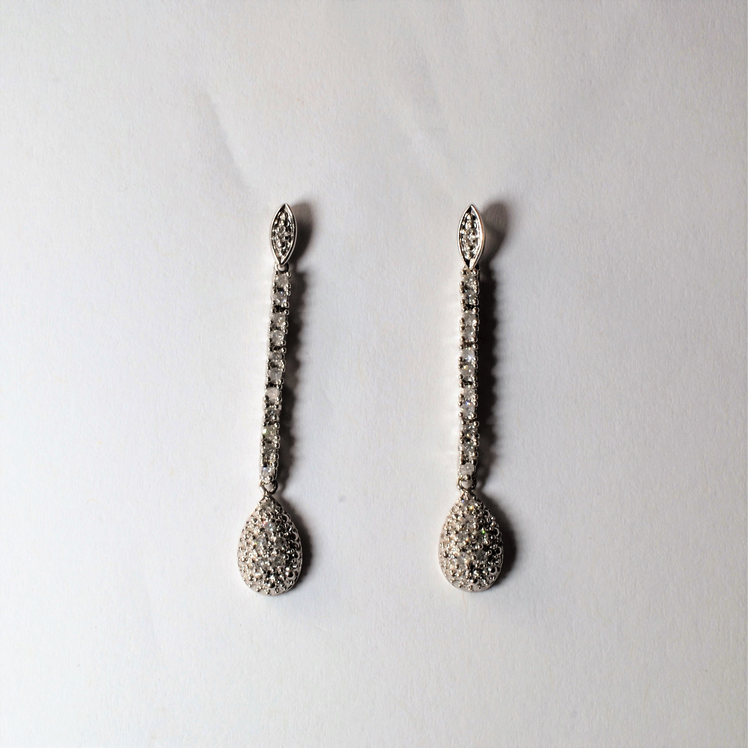 Pave Diamond Tear Drop Earrings | 0.17ctw |
