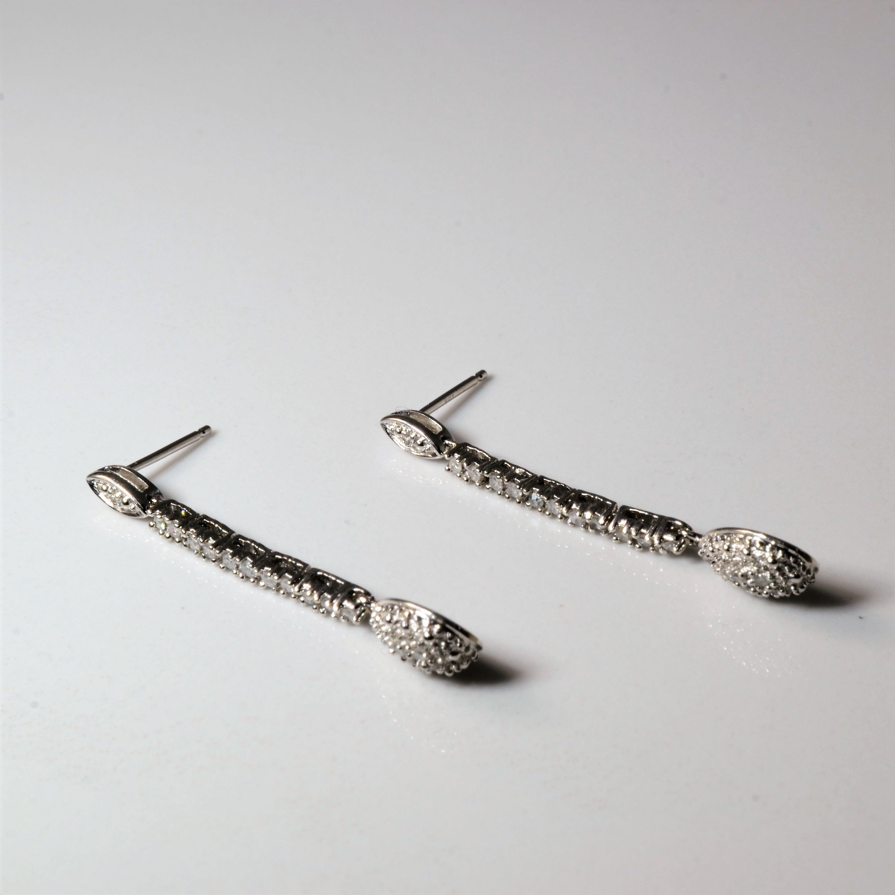 Pave Diamond Tear Drop Earrings | 0.17ctw |