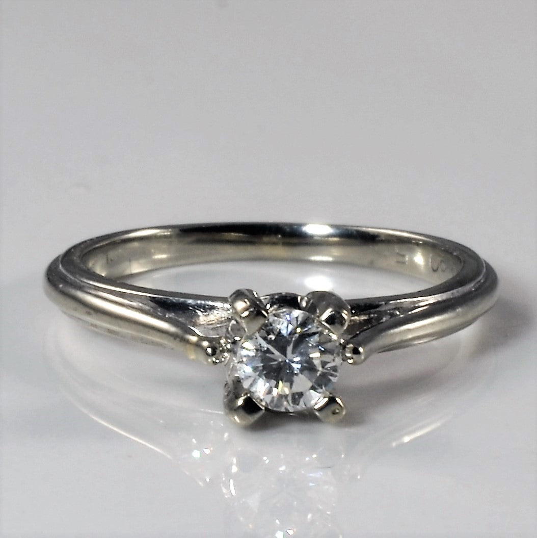 Ridged Knife Edge Solitaire Diamond Ring | 0.19ct | SZ 4 |