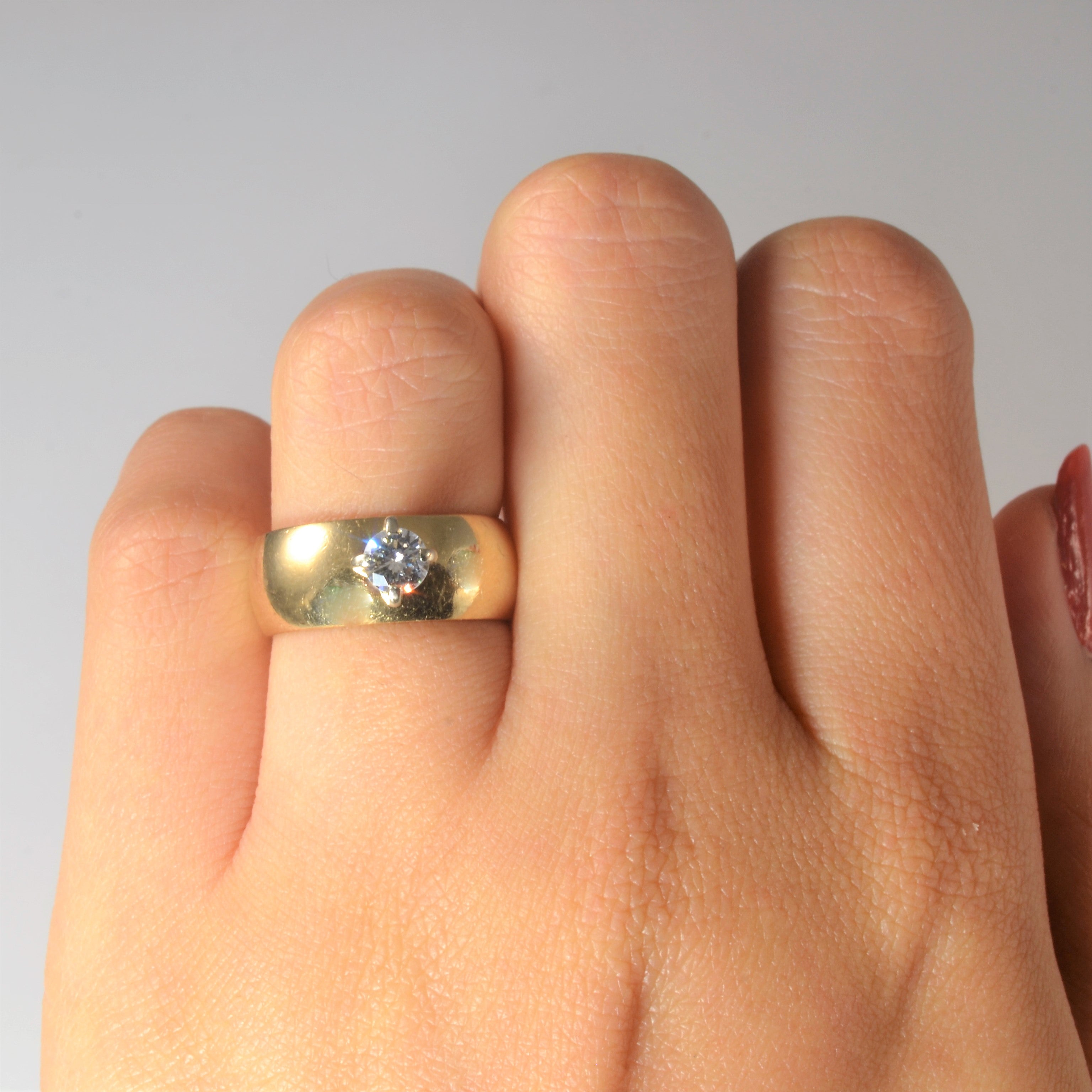 Bague solitaire diamant sertie haut | 0,29 ct | Taille 5,5 |