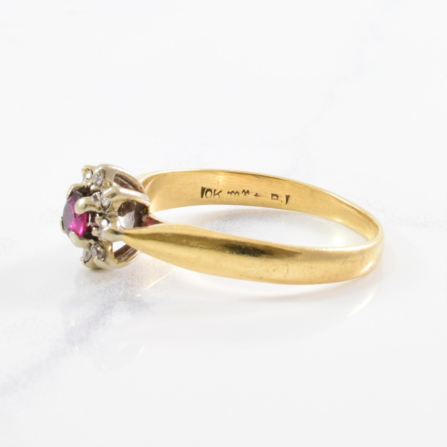 Ruby & Diamond Halo Ring | 0.08ctw, 0.20ct | SZ 7.5 |