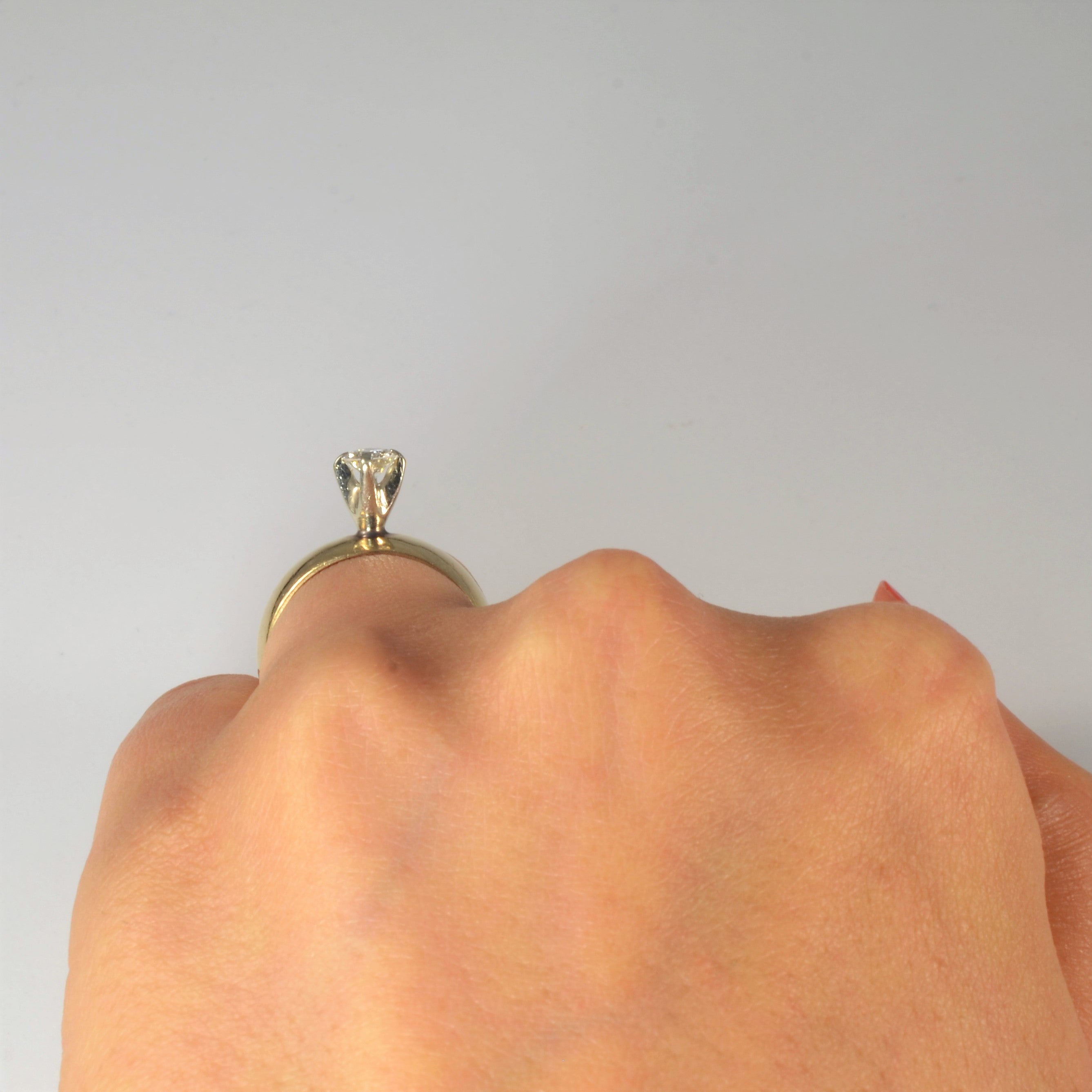 Bague solitaire diamant sertie haut | 0,29 ct | Taille 5,5 |