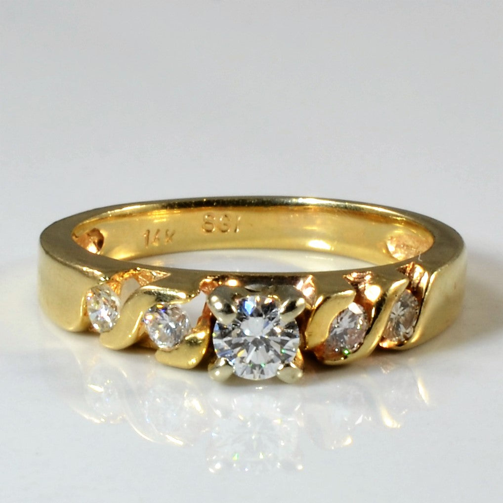 Five Stone Diamond Engagement Ring | 0.34ctw | SZ 5.5 |