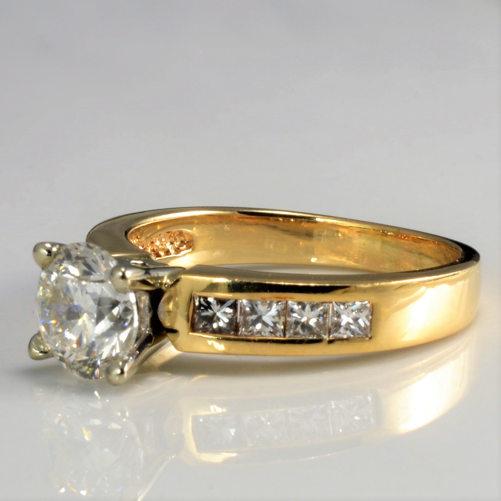 Princess Channel Accent Diamond Engagement Ring | 1.44 ctw | SZ 6 |