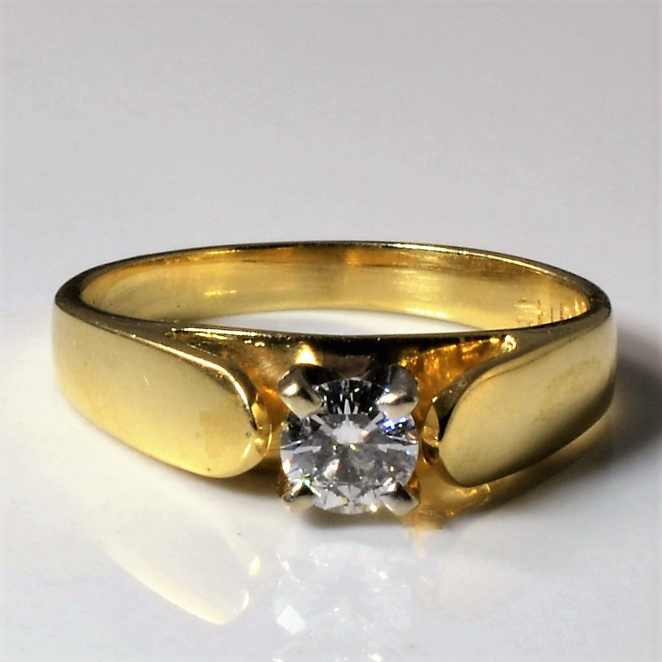 Bague solitaire en or jaune avec diamant | 0,21 ct | Taille 4 |