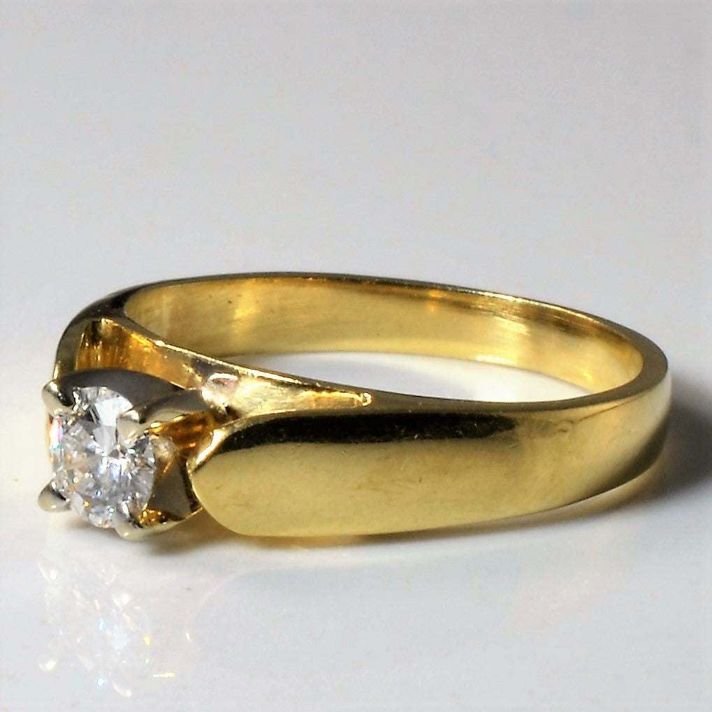 Bague solitaire en or jaune avec diamant | 0,21 ct | Taille 4 |