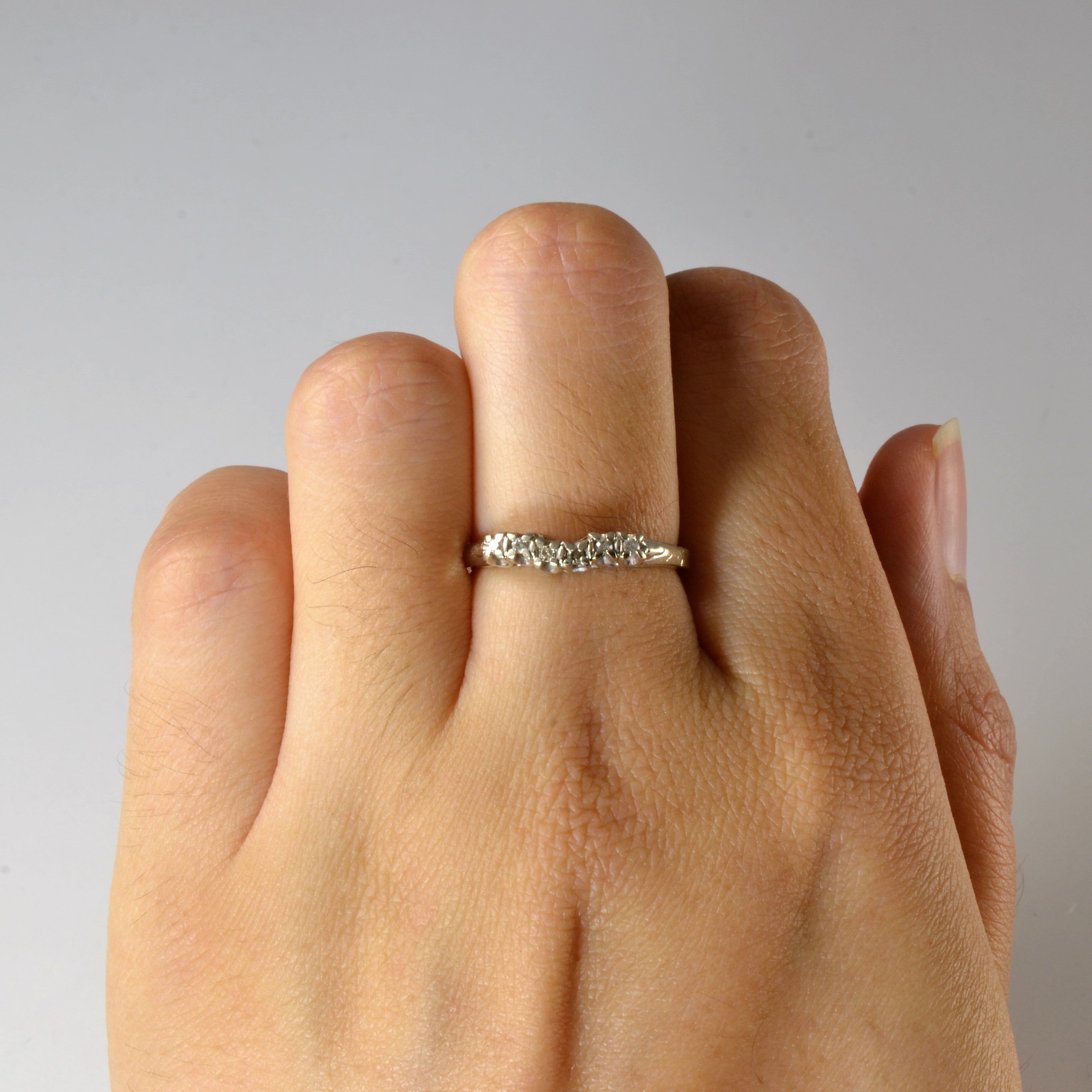 Art Deco Inspired Contour Band | 0.06ctw | SZ 6.25 |