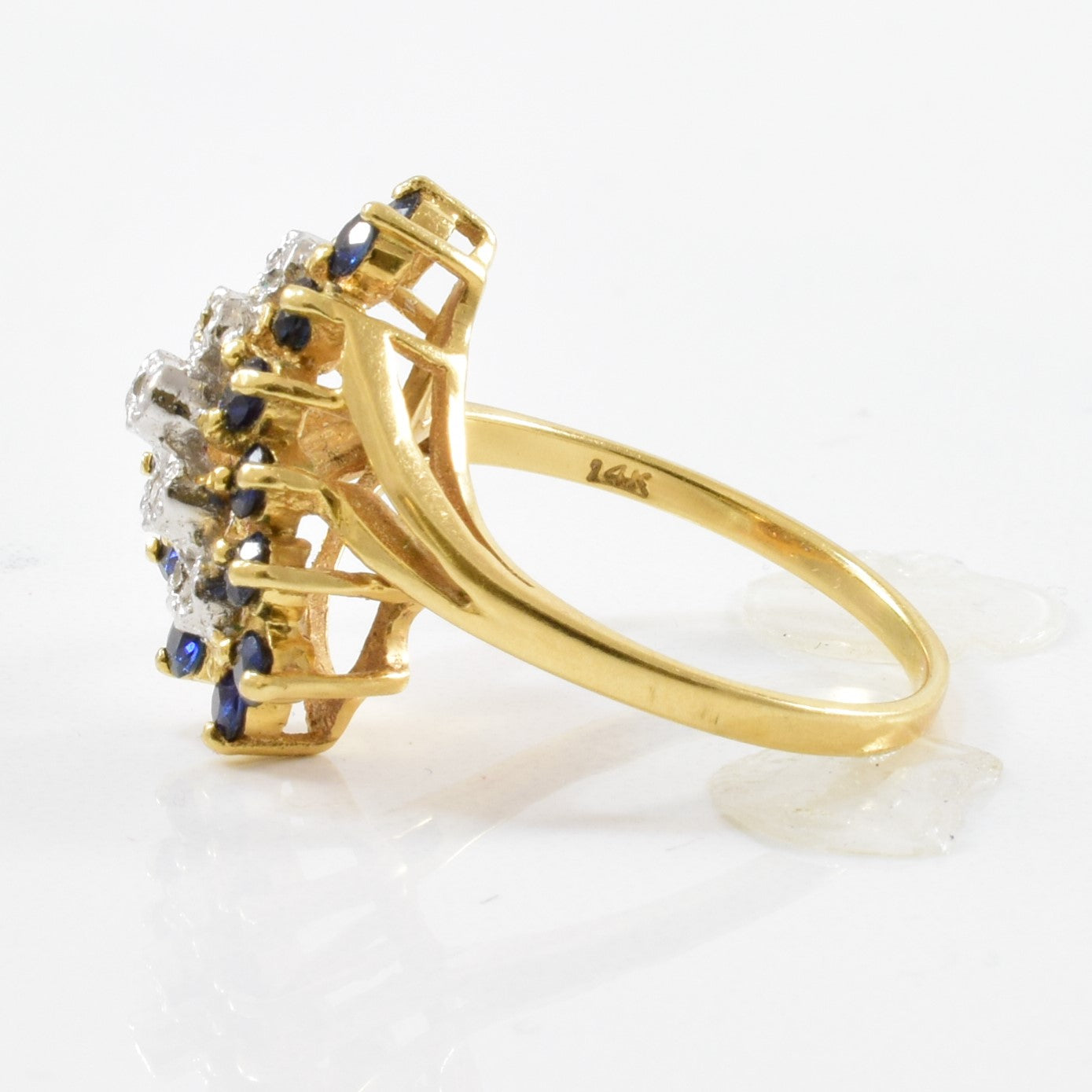 Sapphire & Diamond Cascade Bypass Ring | 0.05ctw, 0.50ctw | SZ 6 |