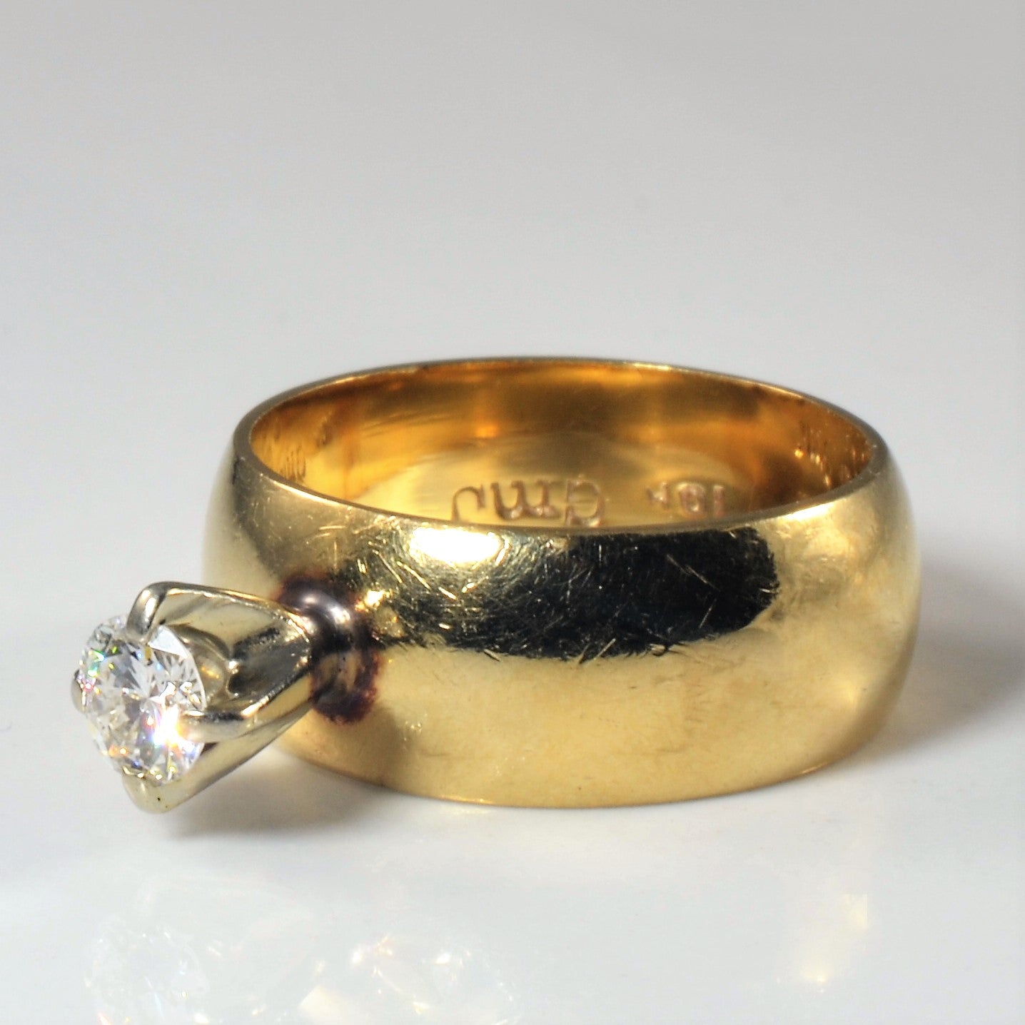Bague solitaire diamant sertie haut | 0,29 ct | Taille 5,5 |