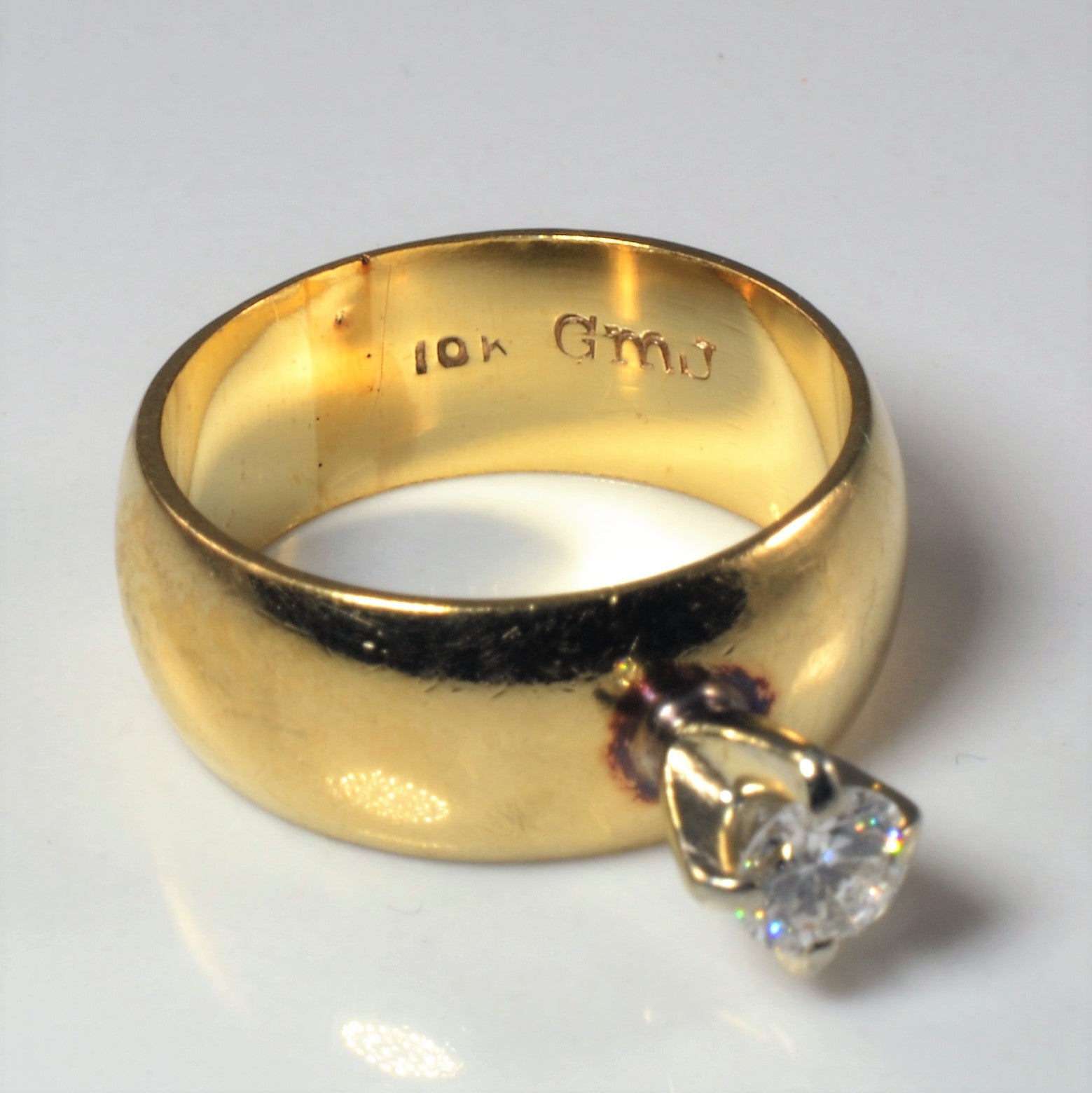 Bague solitaire diamant sertie haut | 0,29 ct | Taille 5,5 |