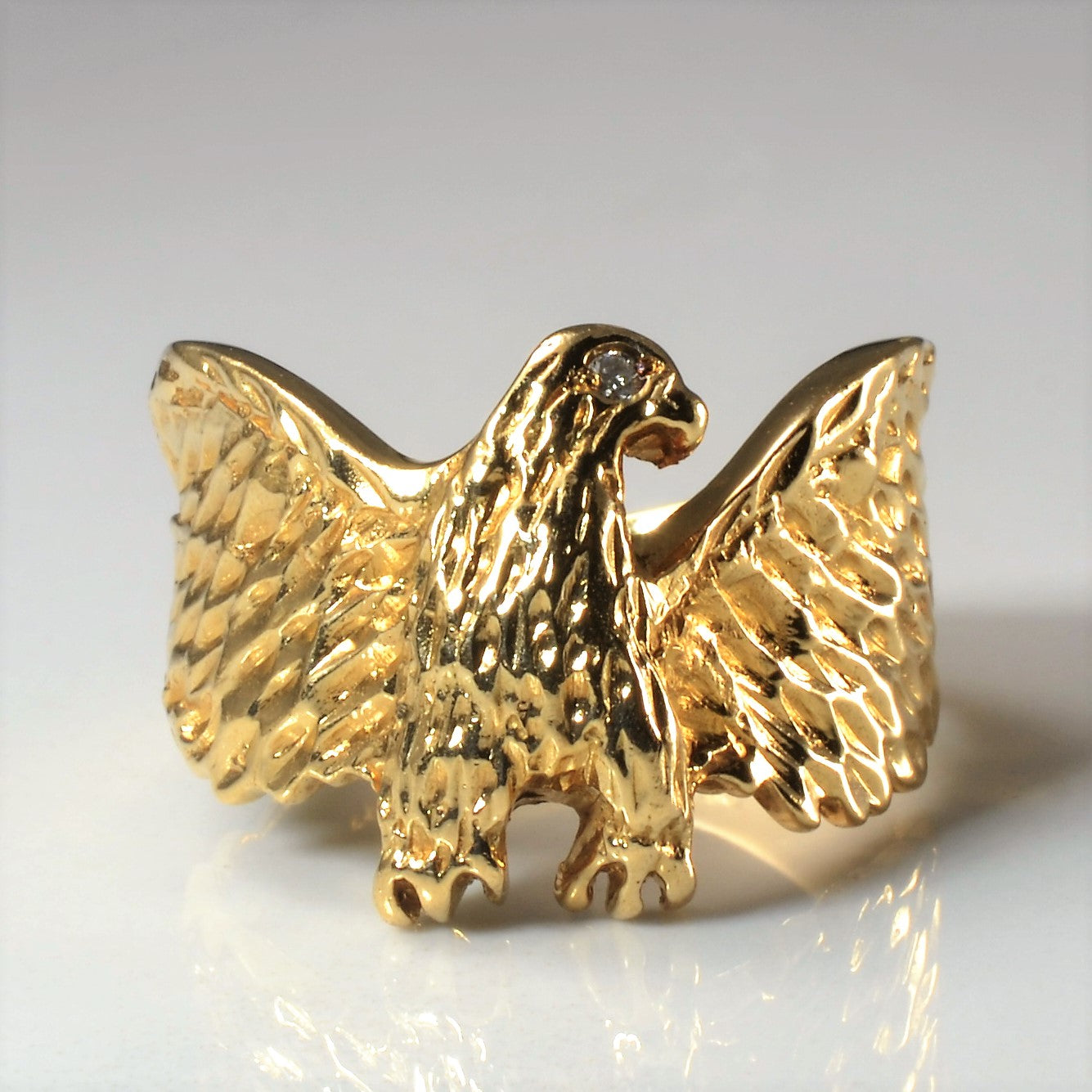 Bague Aigle d'or | 0,015 ct | Taille 8,75 |