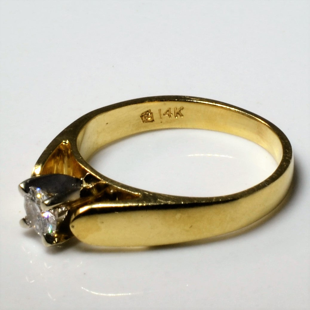 Bague solitaire en or jaune avec diamant | 0,21 ct | Taille 4 |