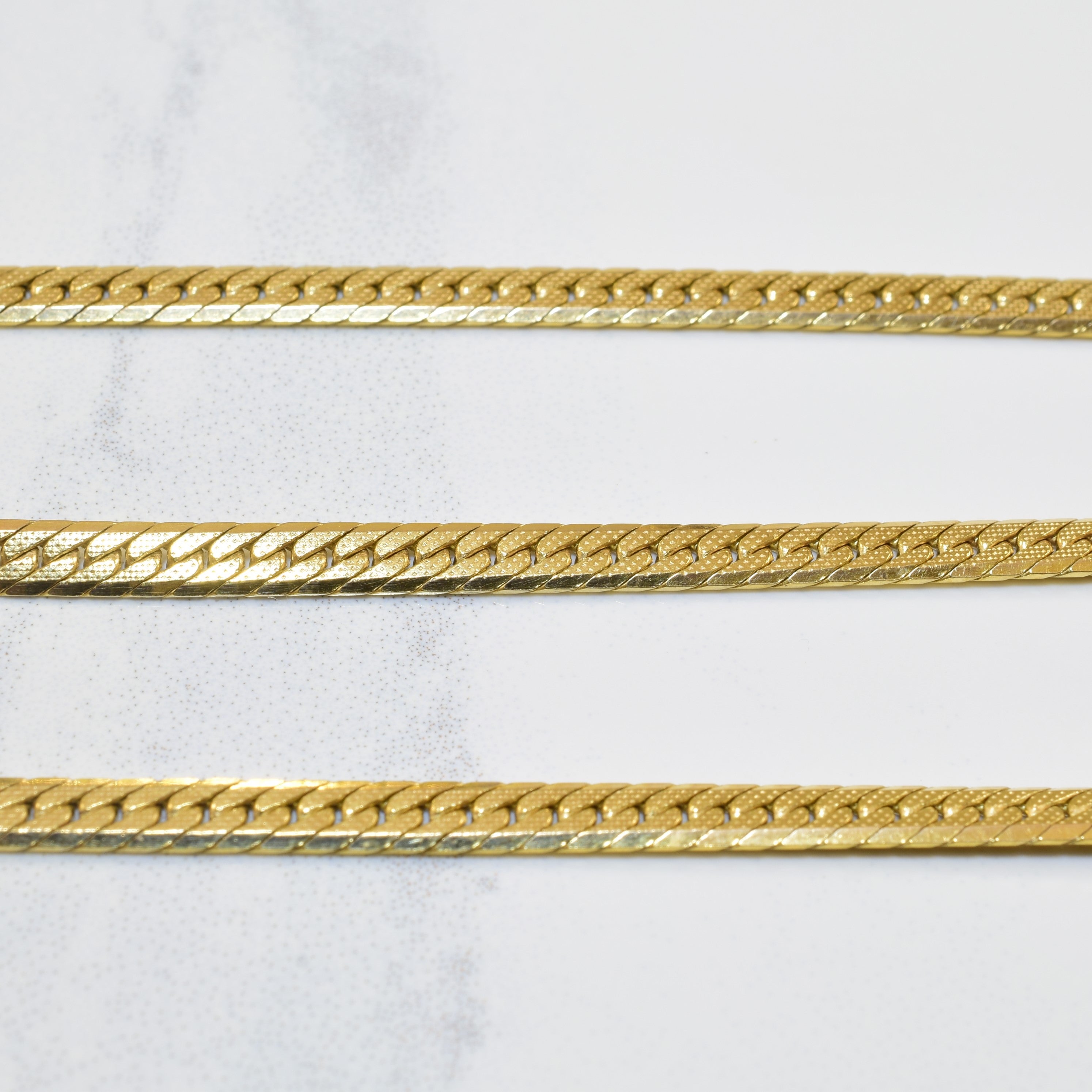 10k Yellow Gold Patterned Herringbone Chain | 20" |