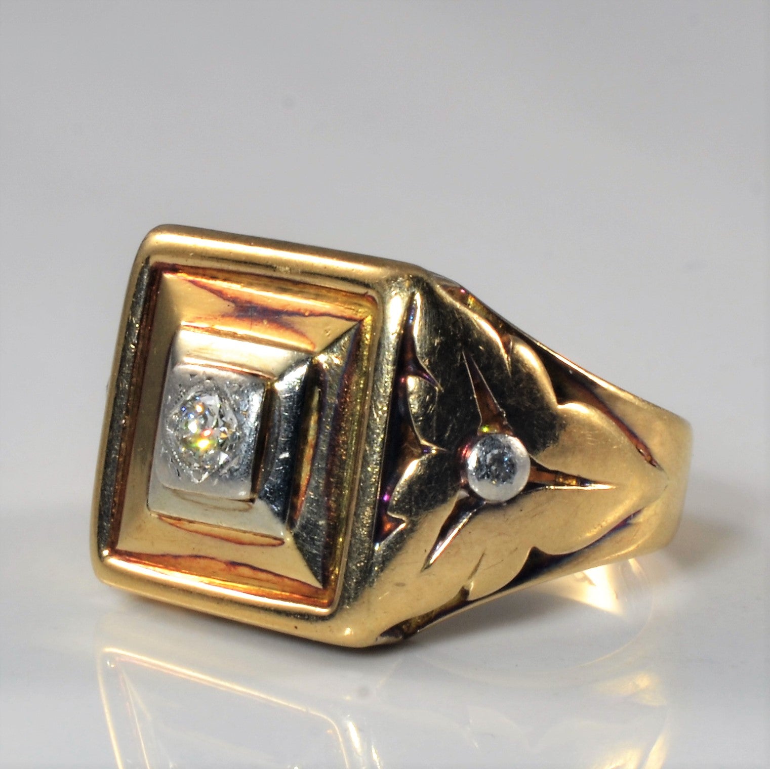 Early 1900s Blossom Detailed Diamond Ring | 0.10ctw | SZ 5.75 |