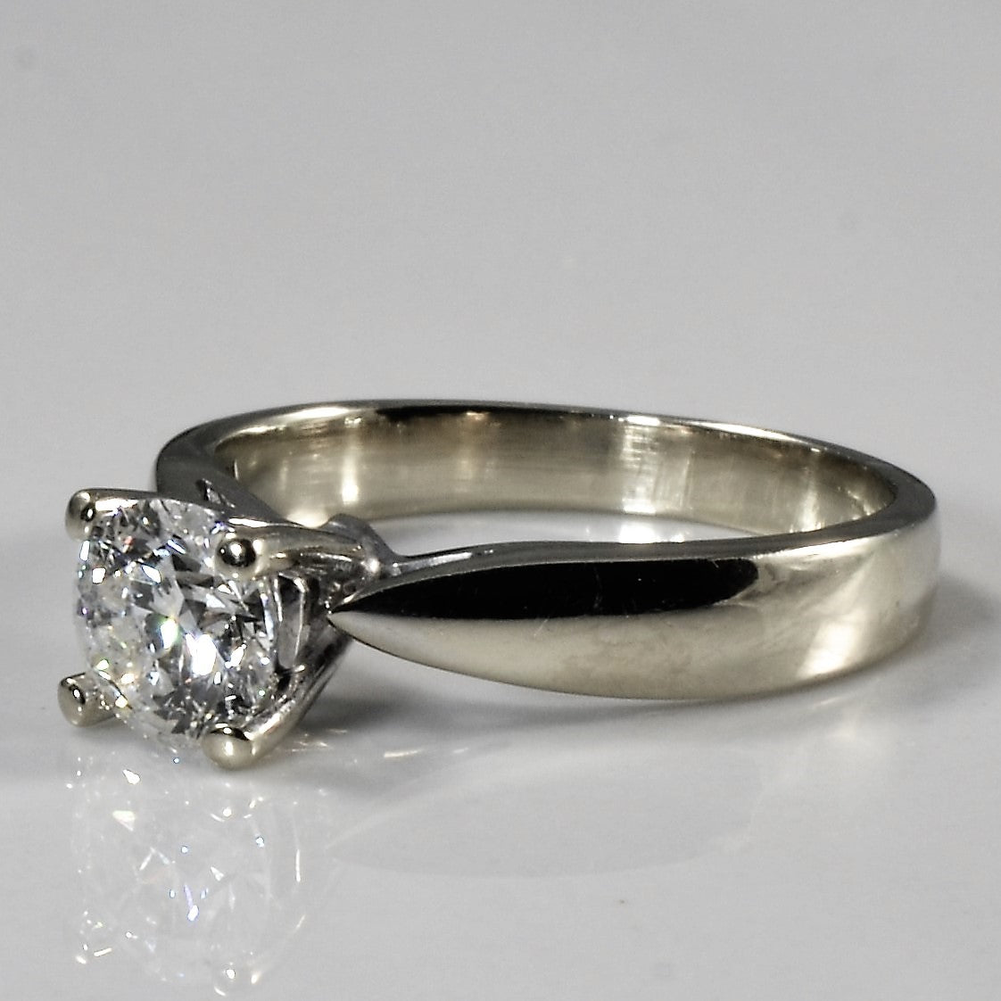 Tapered Solitaire Diamond Engagement Ring | 0.70ct | SZ 5.5 |