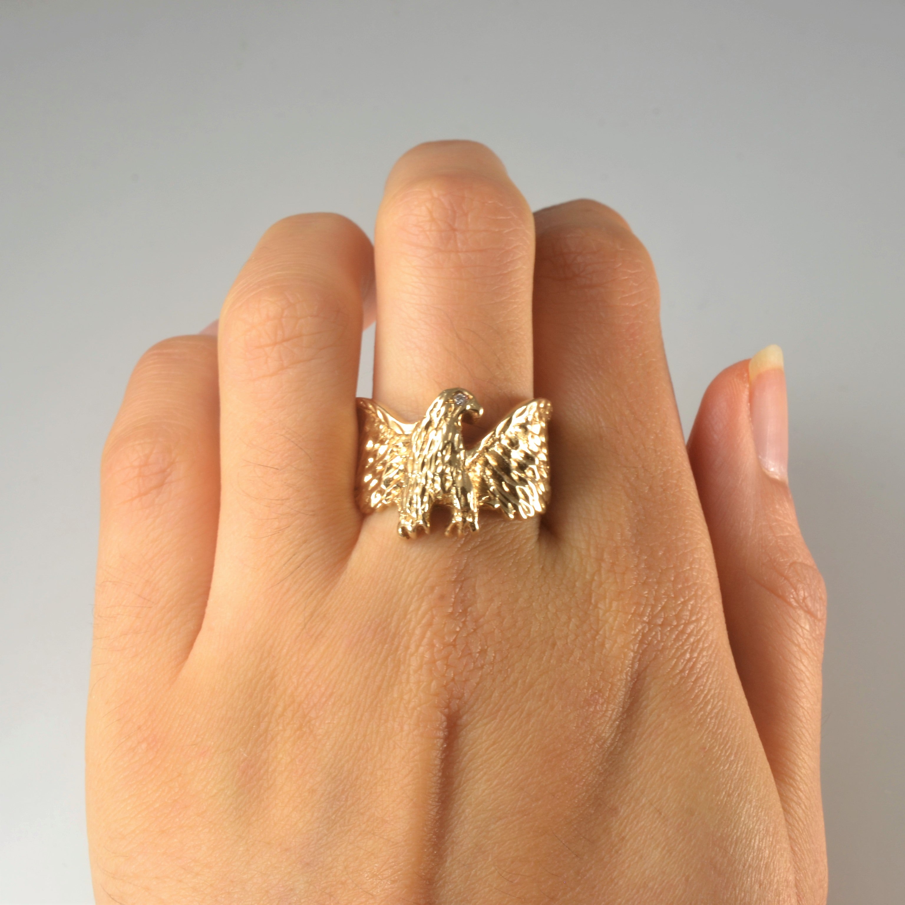 Bague Aigle d'or | 0,015 ct | Taille 8,75 |