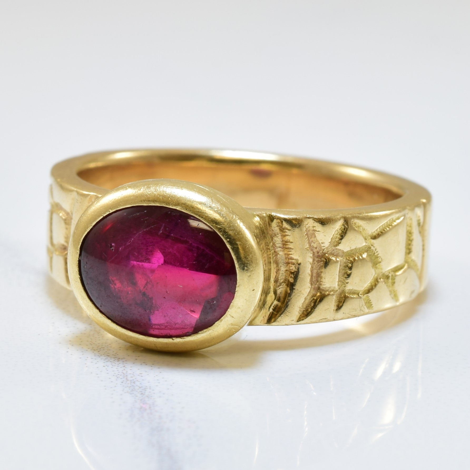 Textured Synthetic Ruby Ring | 3.00ct | SZ 9.75 |
