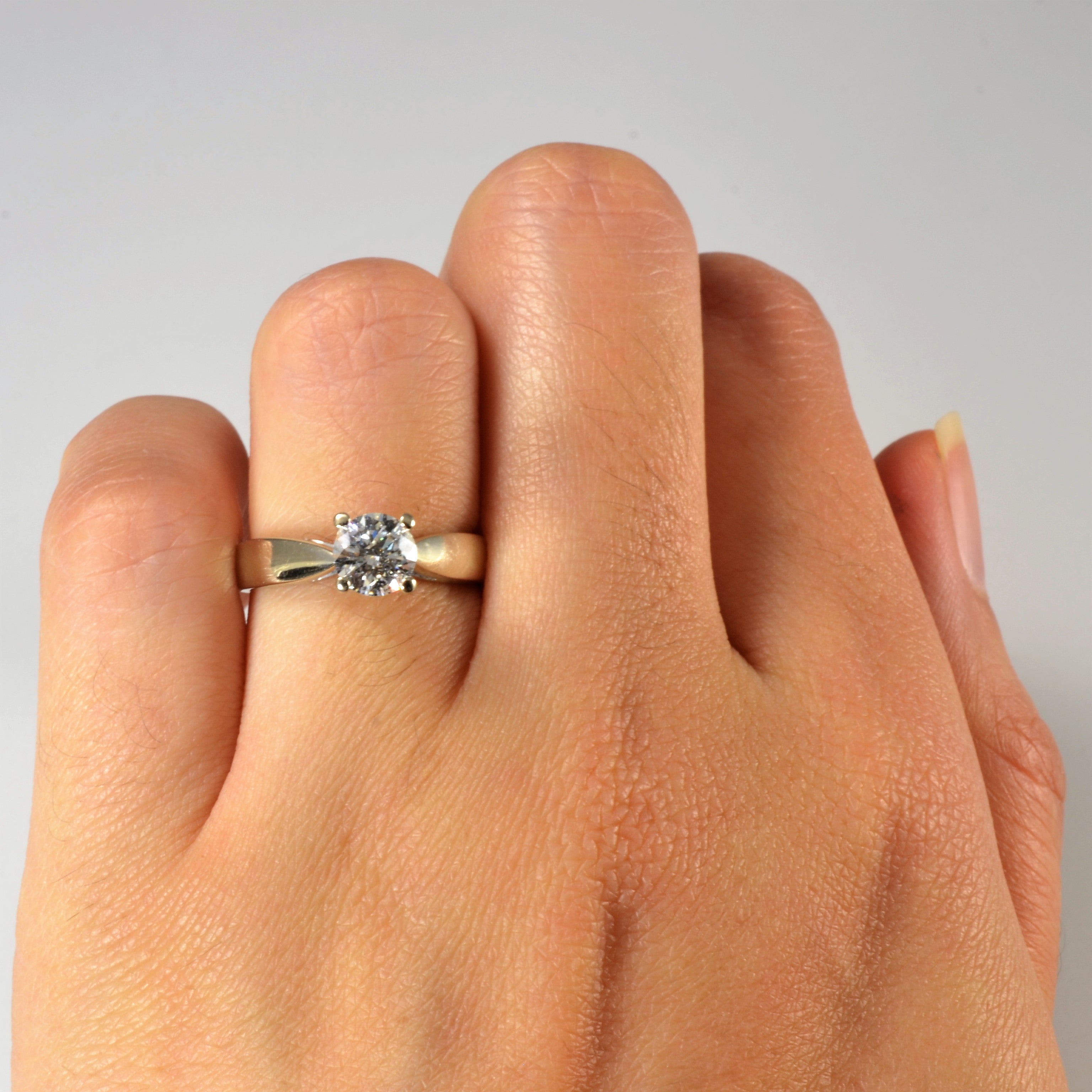 Tapered Solitaire Diamond Engagement Ring | 0.70ct | SZ 5.5 |