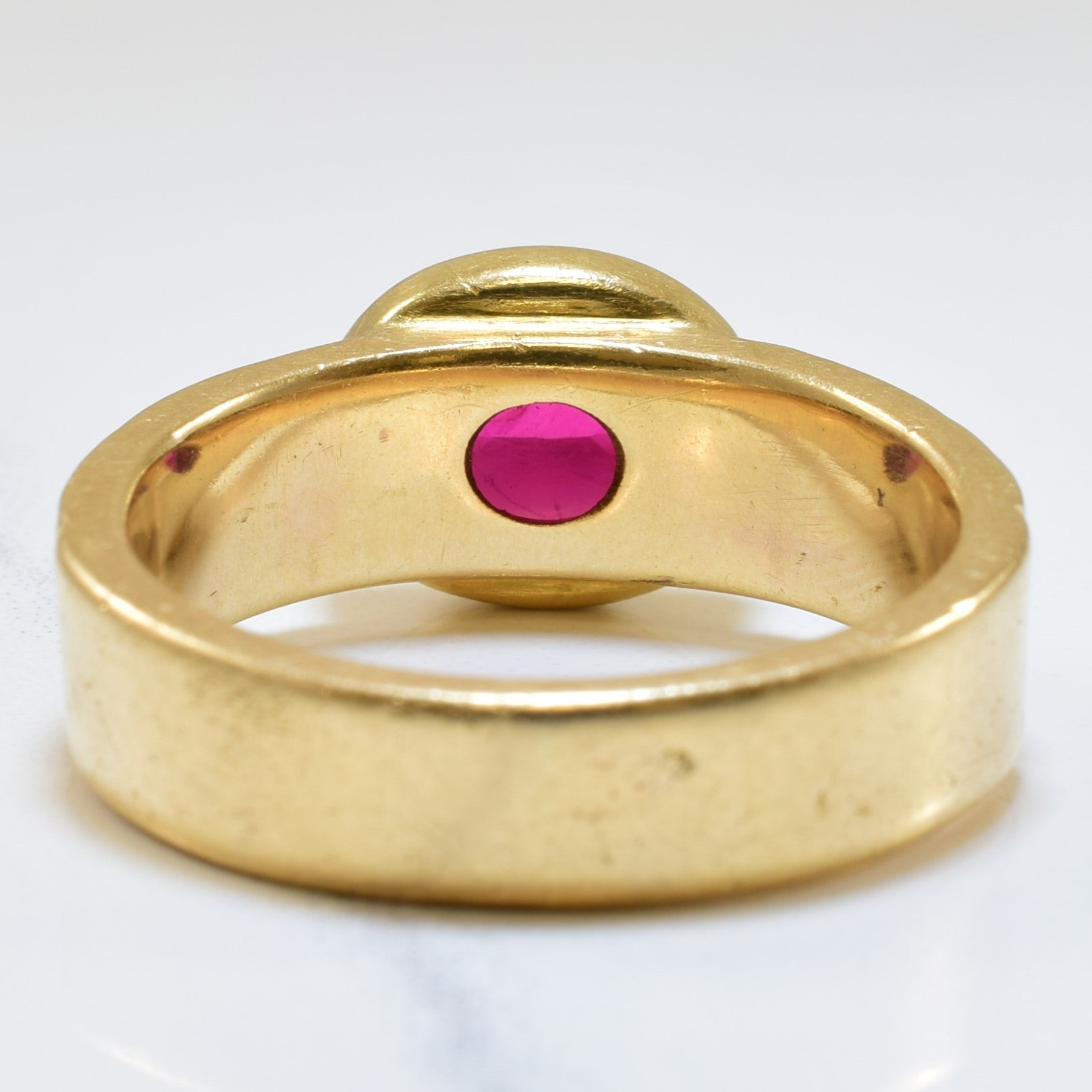 Textured Synthetic Ruby Ring | 3.00ct | SZ 9.75 |