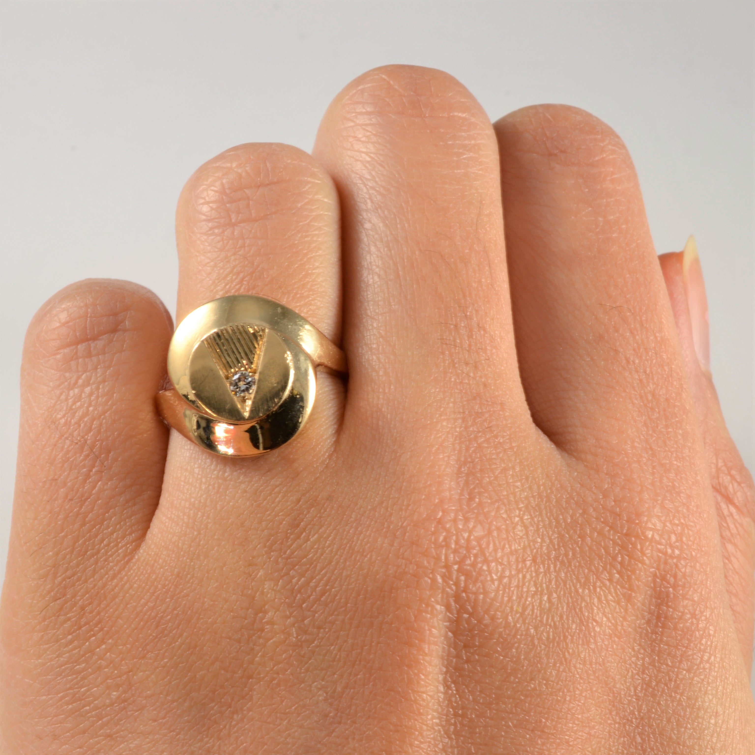 Bypass Solitaire Diamond Cocktail Ring | 0.06ct | SZ 6 |