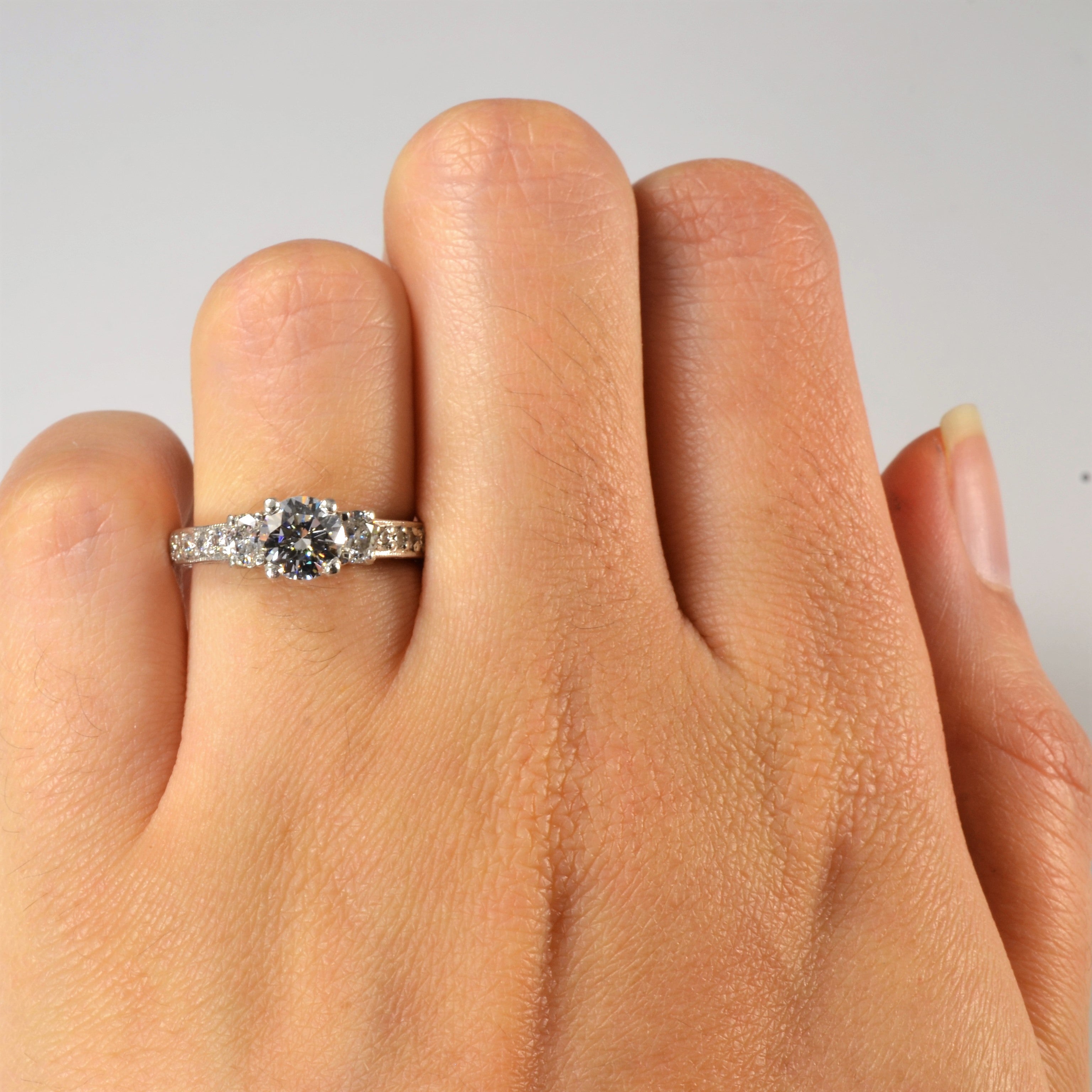 Three Stone Diamond Engagement Ring | 1.16ctw | SZ 5.5 |