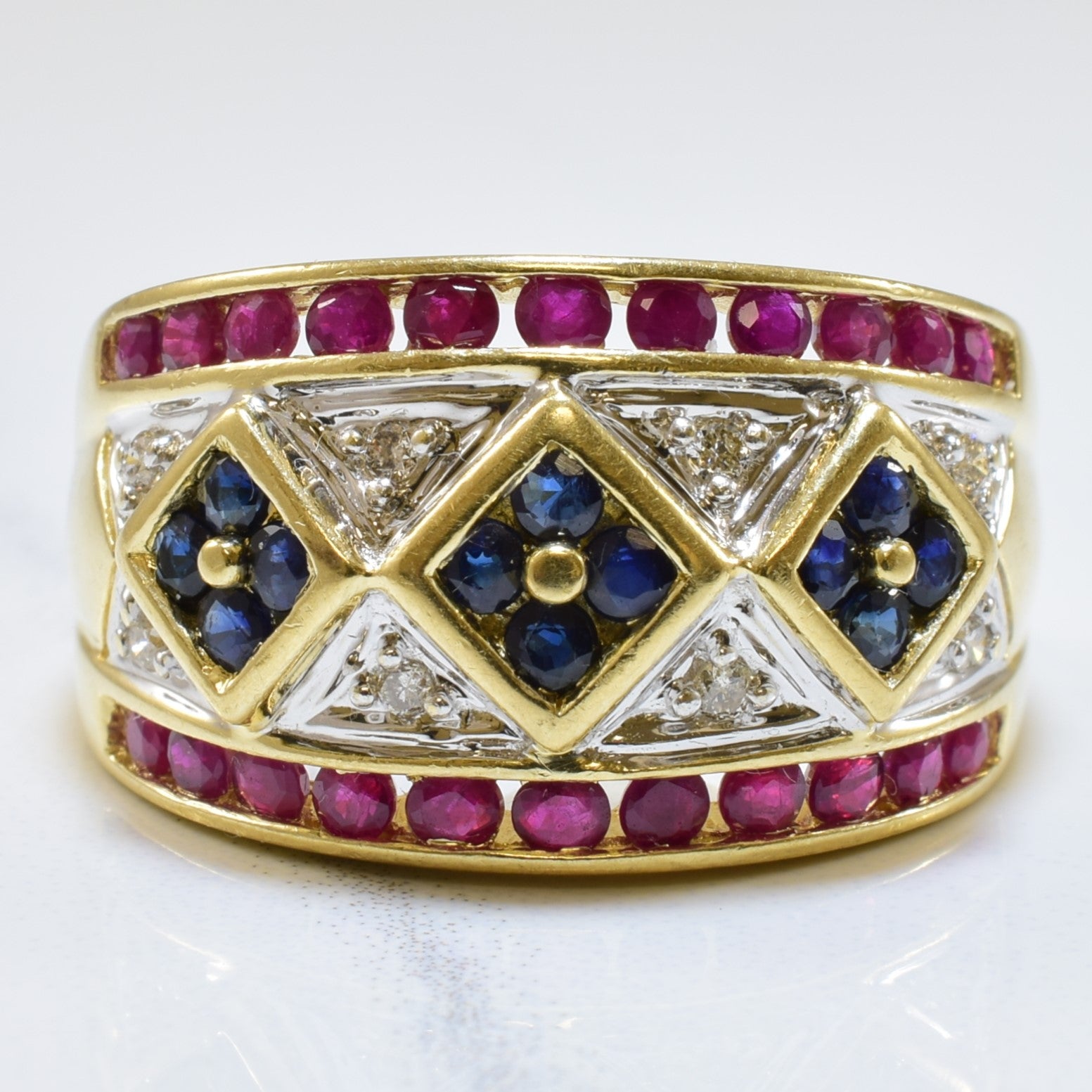 Mixed Gem Grid Ring | 1.00ctw | SZ 7 |