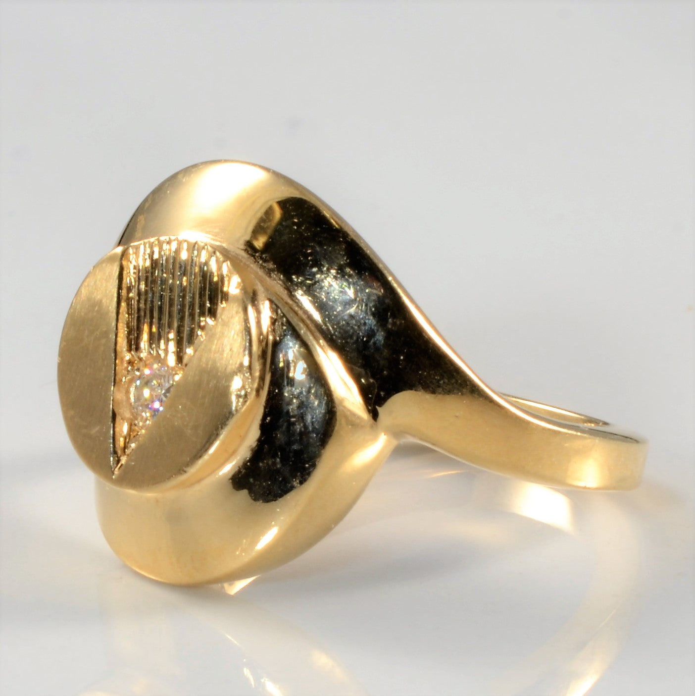 Bypass Solitaire Diamond Cocktail Ring | 0.06ct | SZ 6 |