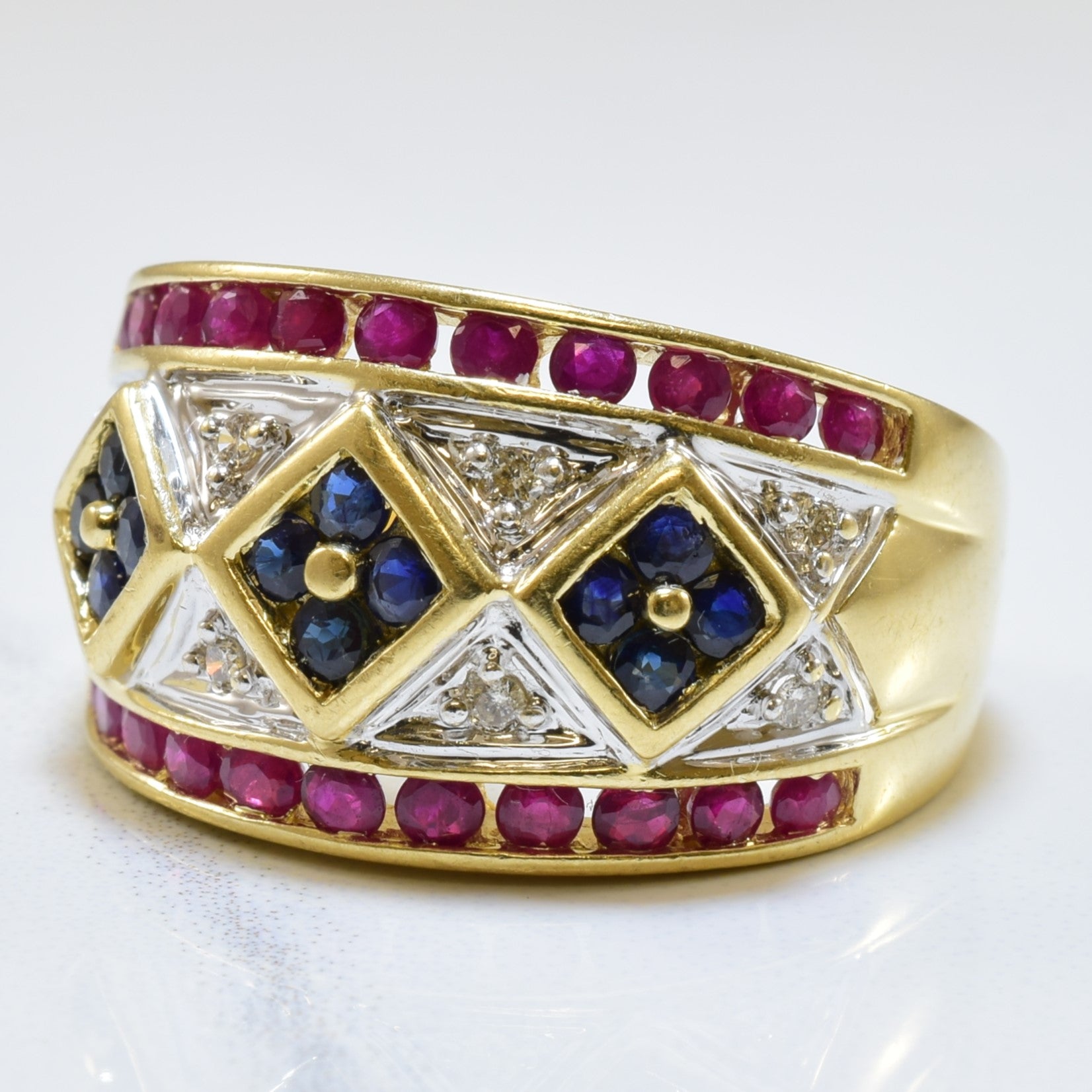 Mixed Gem Grid Ring | 1.00ctw | SZ 7 |
