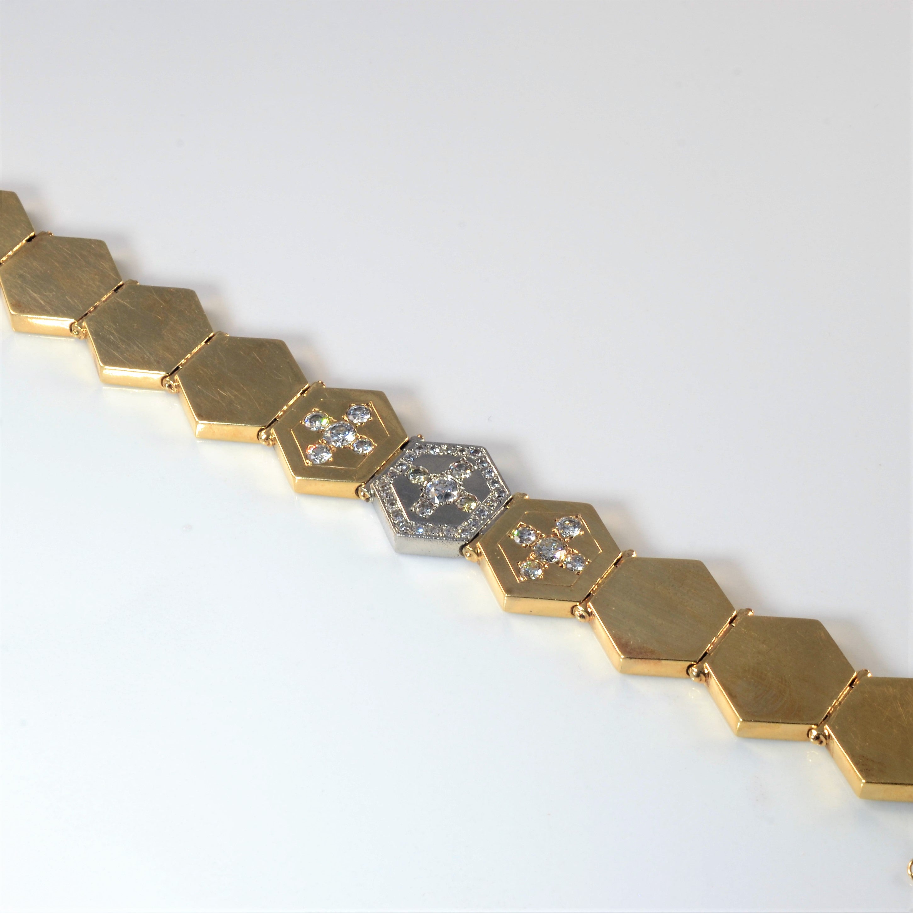 Heavy Diamond Honeycomb Bracelet | 1.26ctw | 8" |