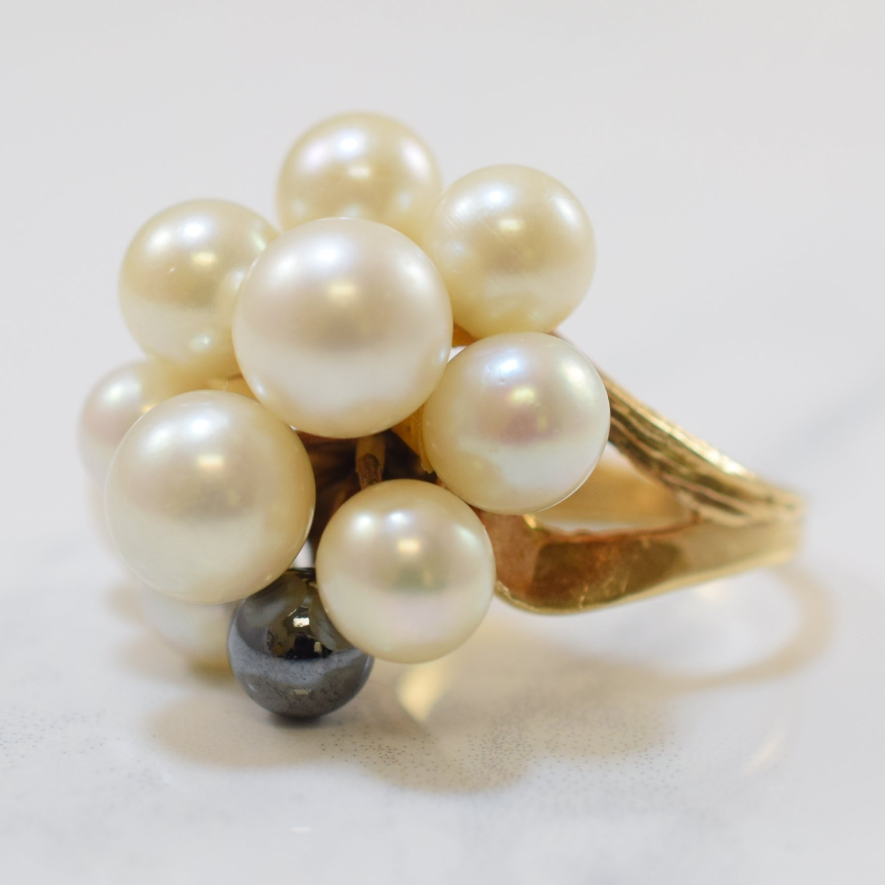 Split Shank Pearl & Hematite Cocktail Ring | 28.16ctw, 3.00ct | SZ 6.5 |